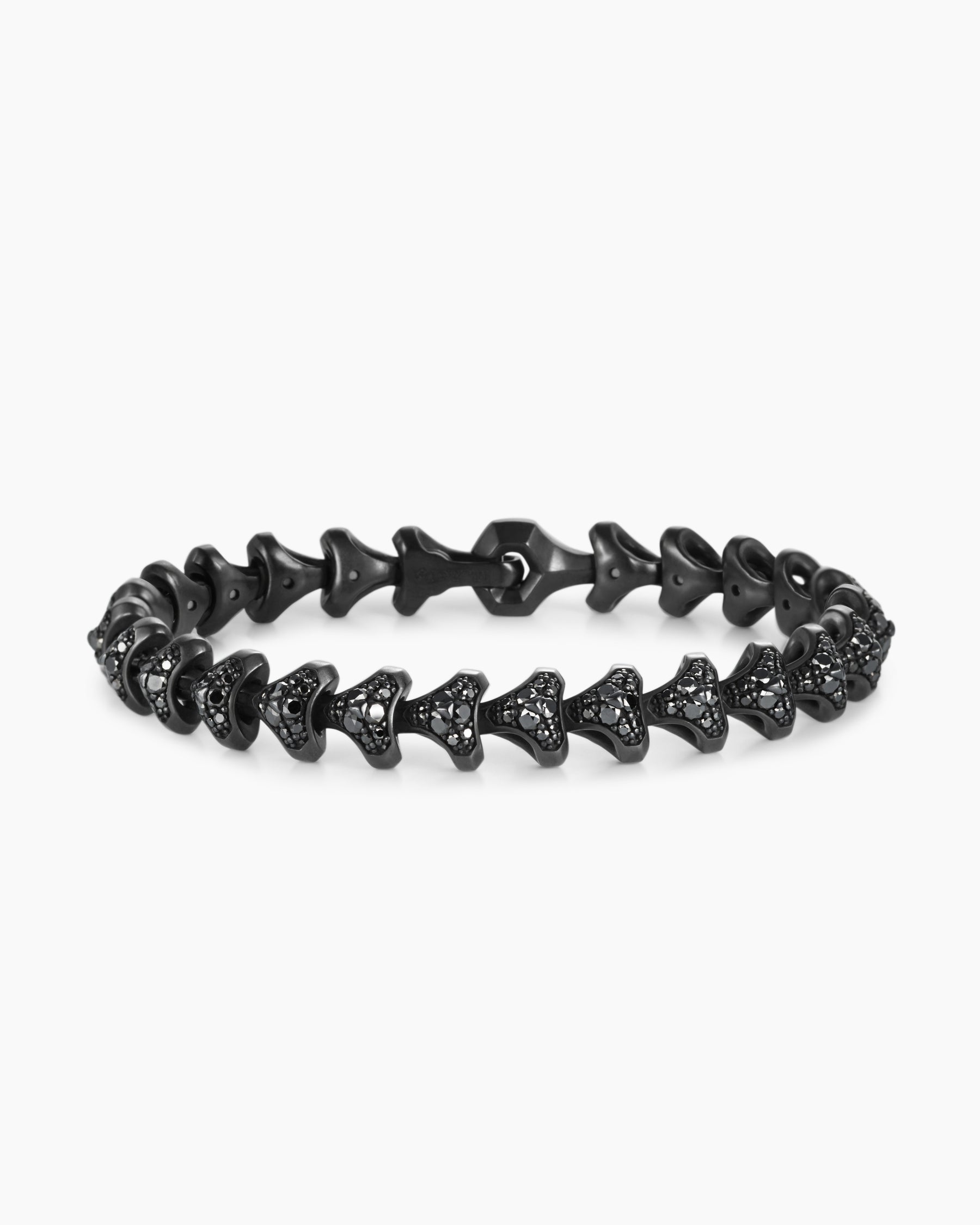 Armory Link Bracelet in Black Titanium with Black Diamonds, 9.5mm