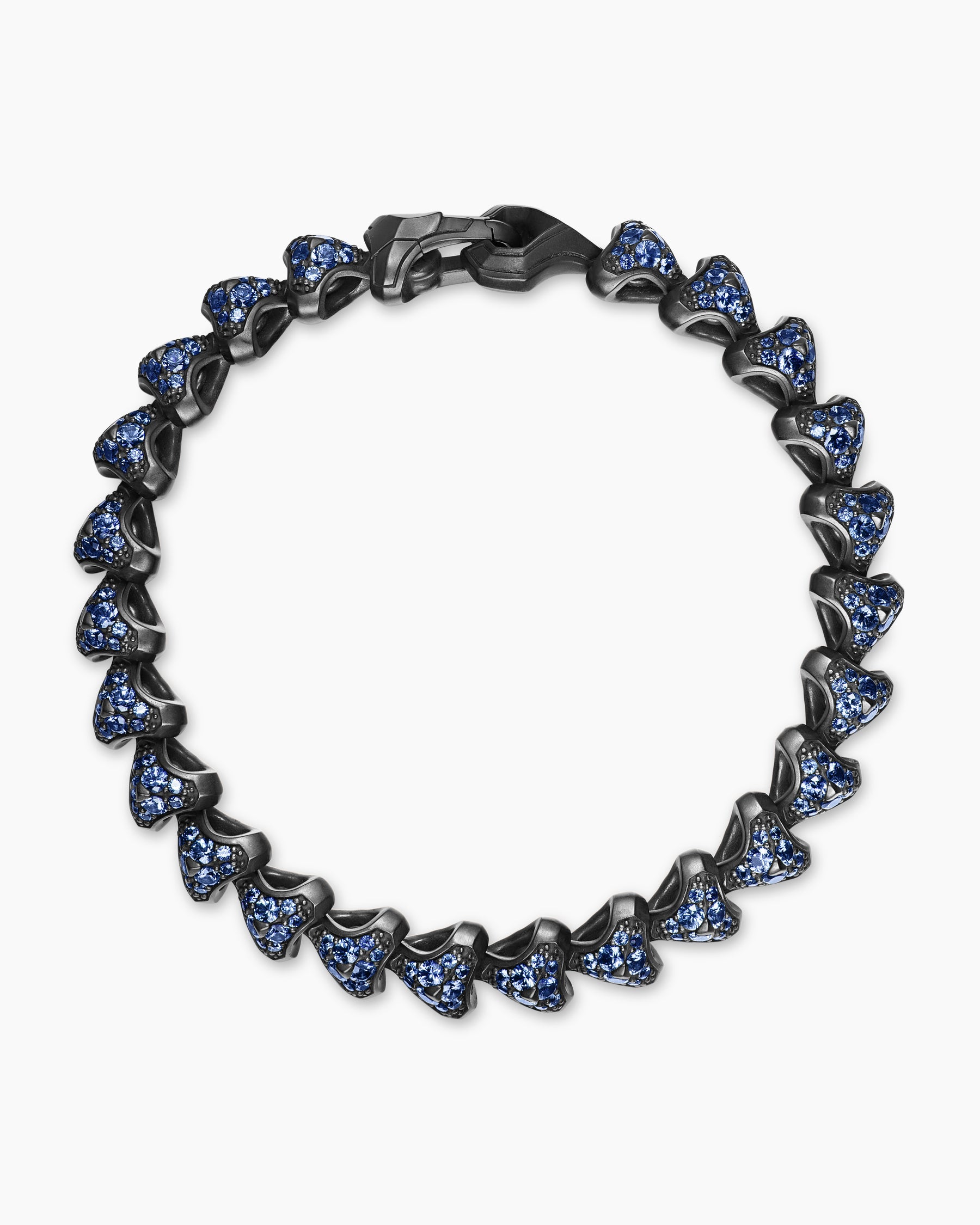 Armory Link Bracelet in Black Titanium with Sapphires, 9.5mm - Image 3