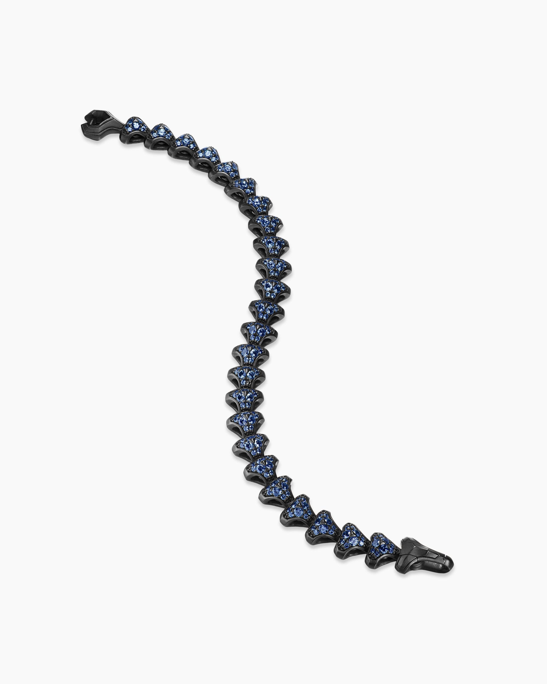 Armory Link Bracelet in Black Titanium with Sapphires, 9.5mm - Image 4