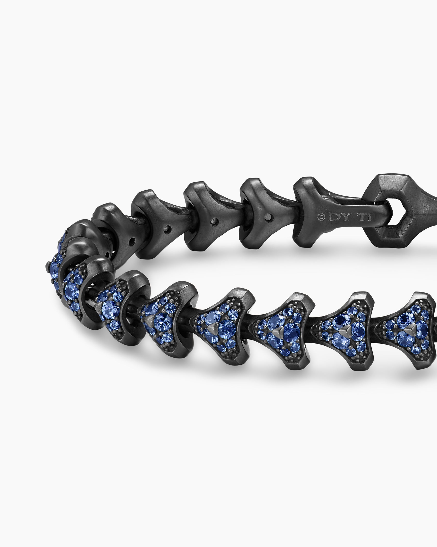 Armory Link Bracelet in Black Titanium with Sapphires, 9.5mm - Image 5