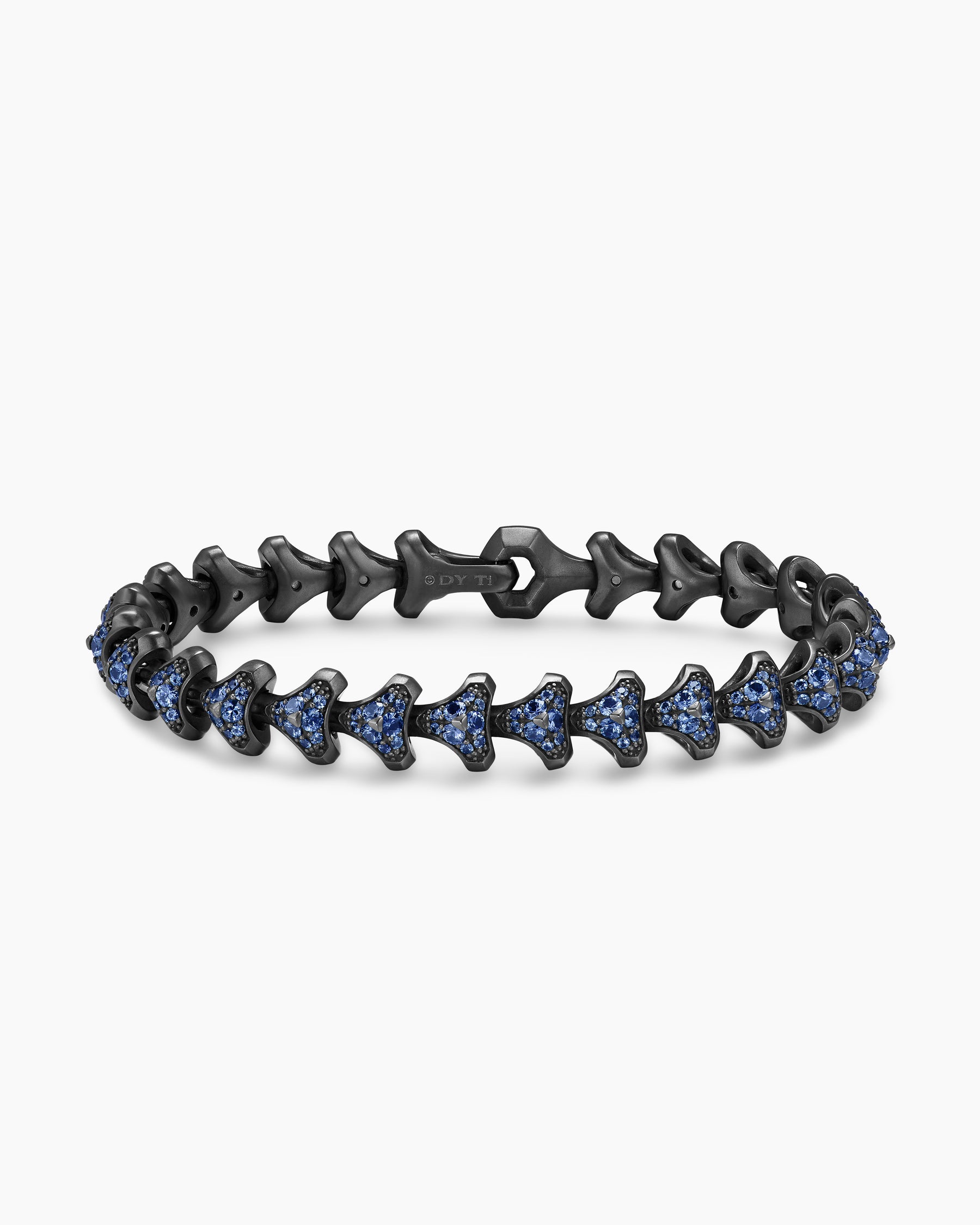 Armory Link Bracelet in Black Titanium with Sapphires, 9.5mm