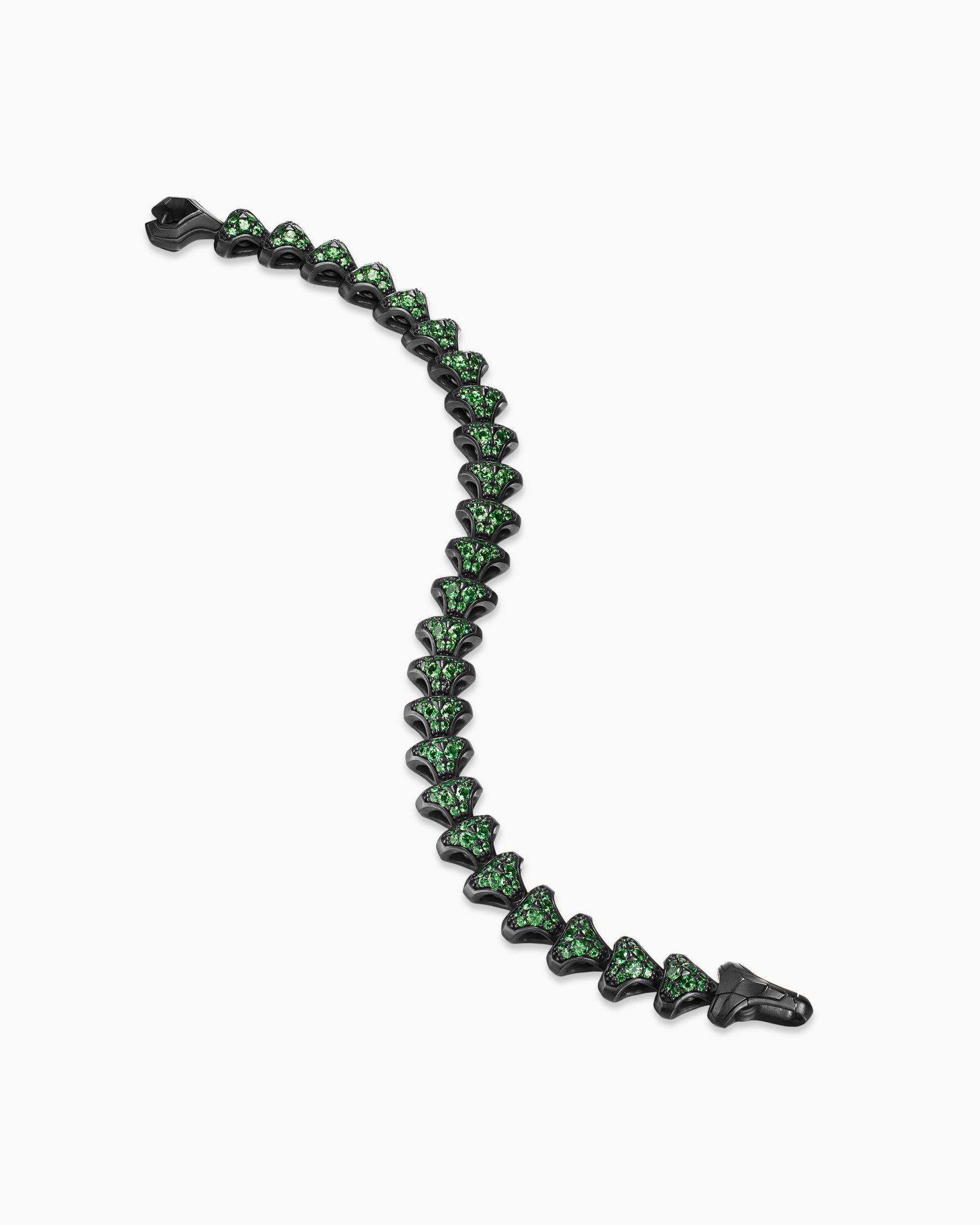 Armory Link Bracelet in Black Titanium with Tsavorites, 9.5mm - Image 4