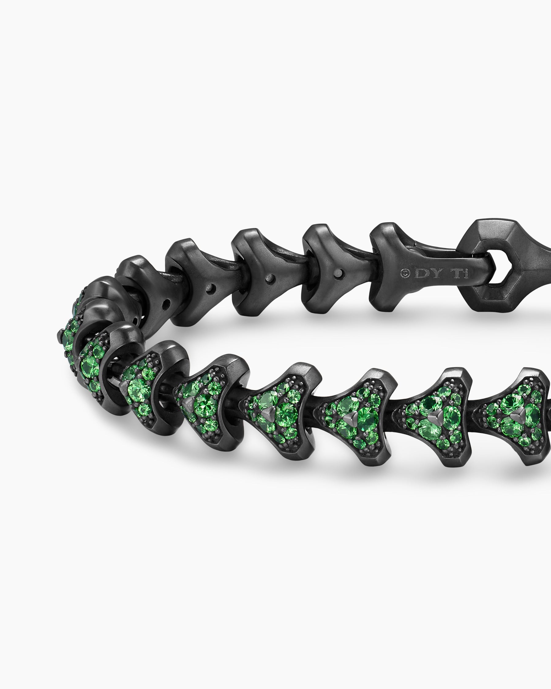 Armory Link Bracelet in Black Titanium with Tsavorites, 9.5mm - Image 5