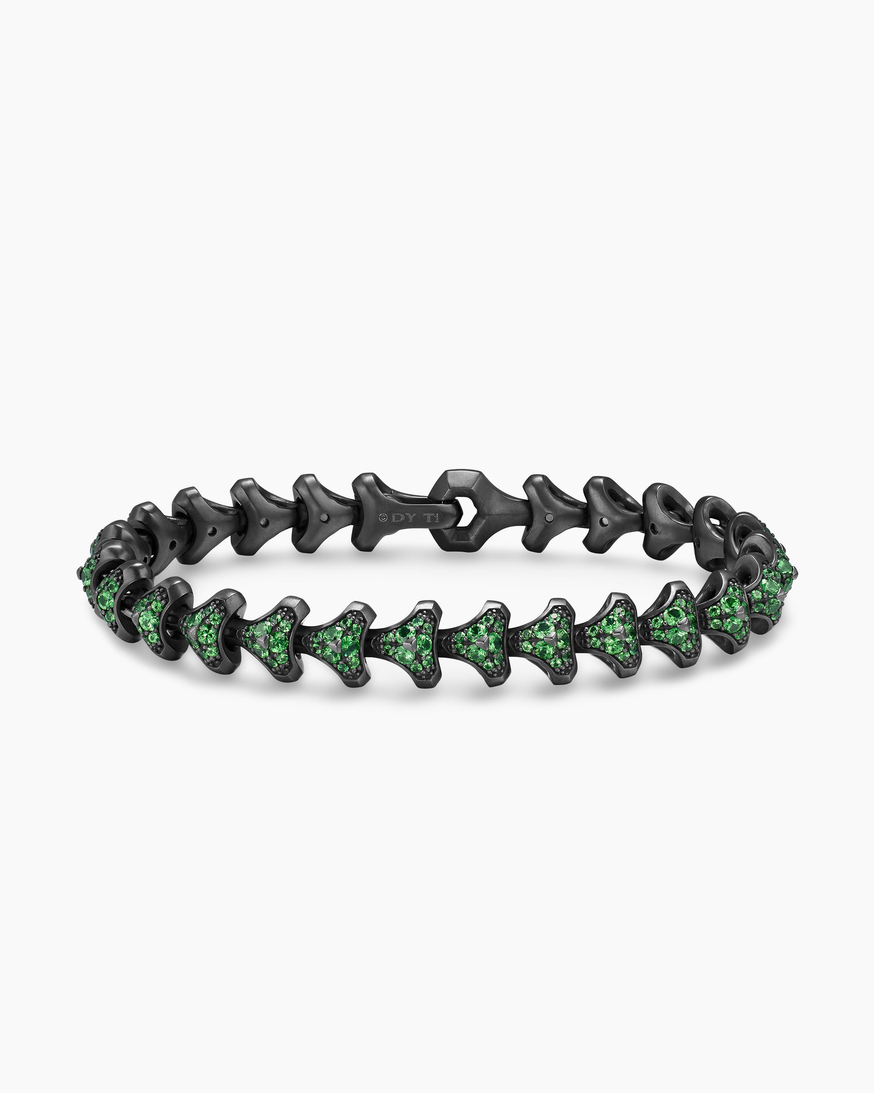 Armory Link Bracelet in Black Titanium with Tsavorites, 9.5mm