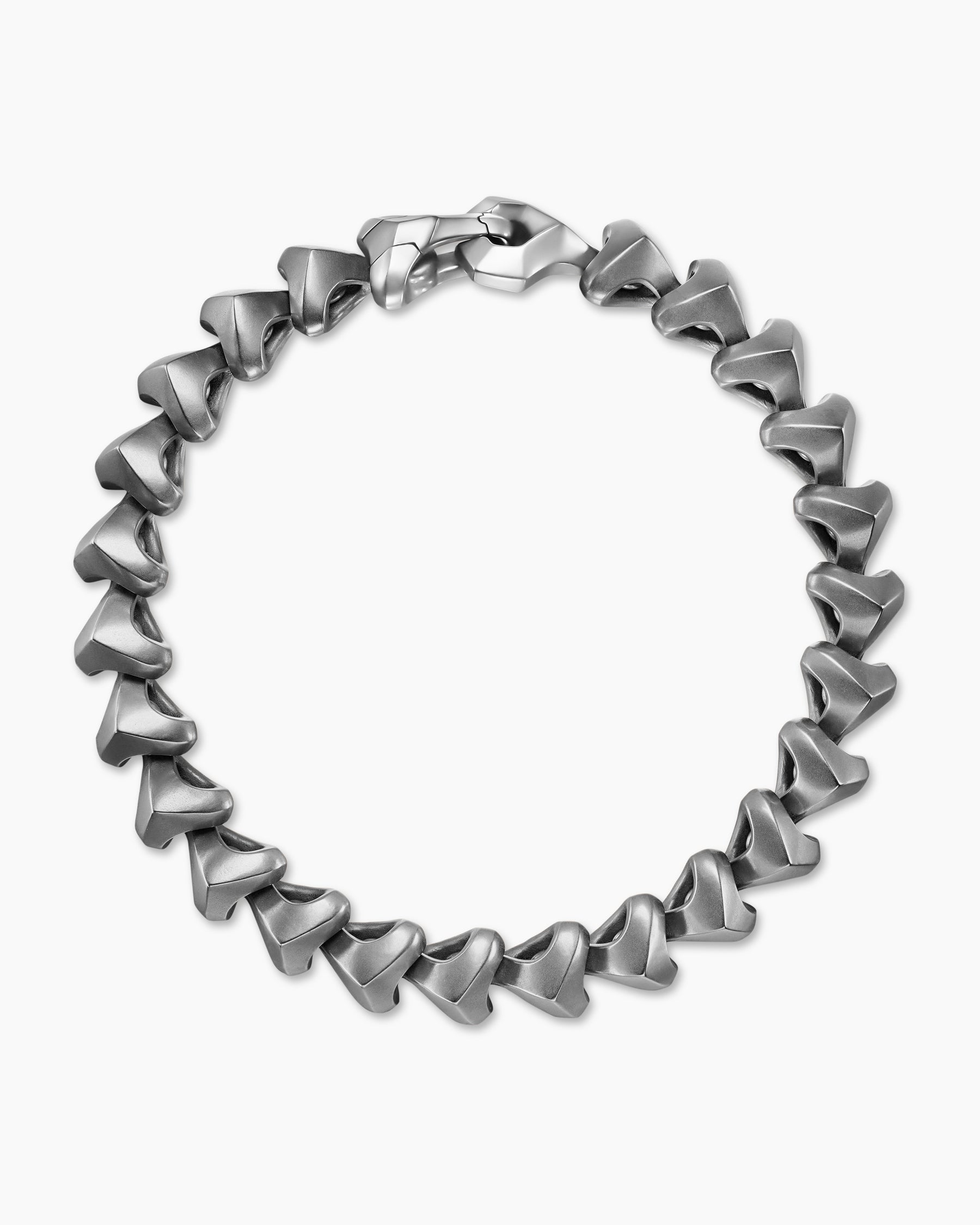 Armory Link Bracelet in Anthracite Titanium with Sterling Silver, 9.5mm - Image 3