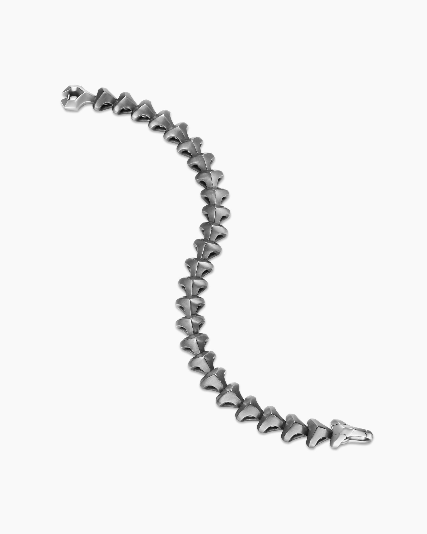 Armory Link Bracelet in Anthracite Titanium with Sterling Silver, 9.5mm - Image 4
