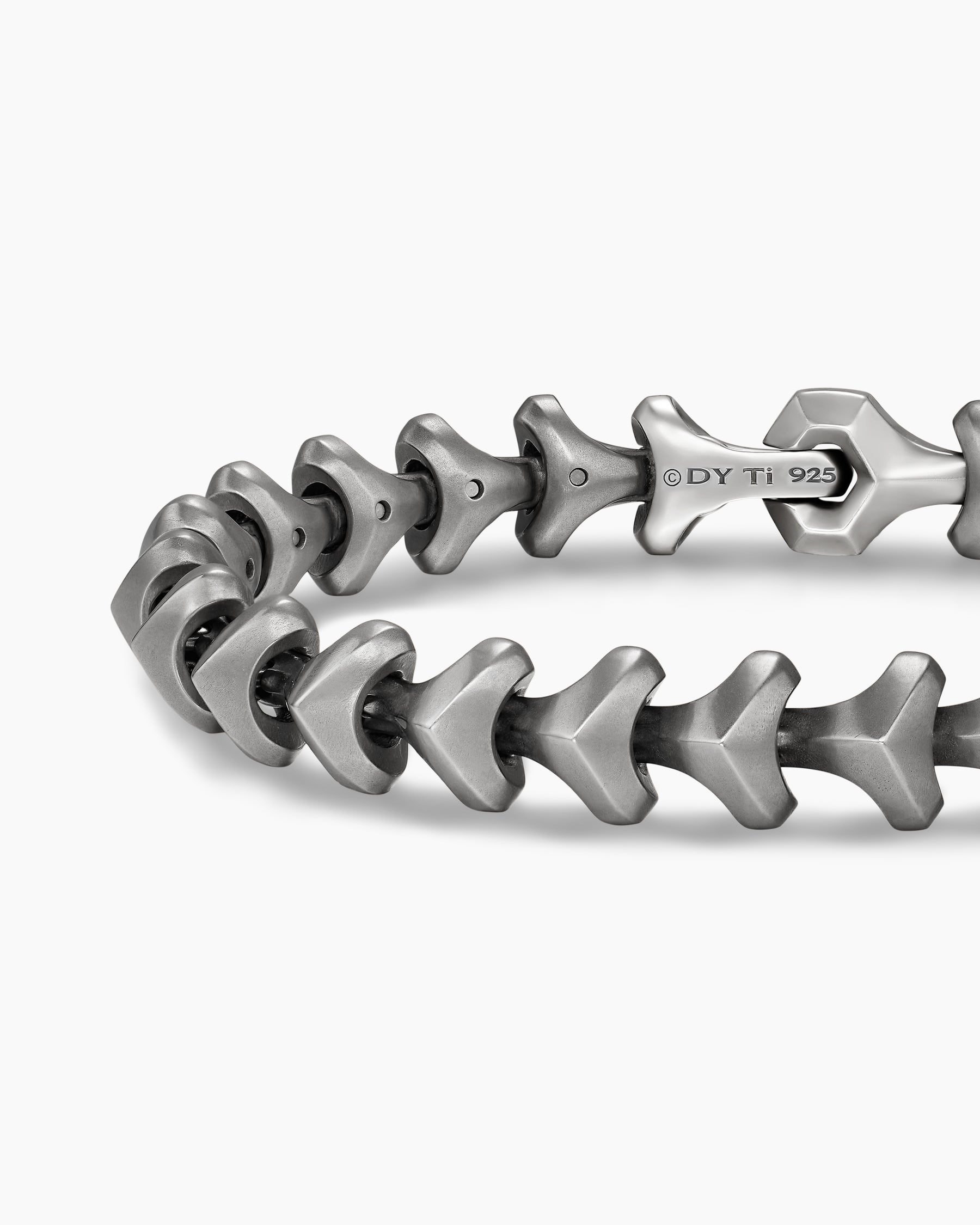 Armory Link Bracelet in Anthracite Titanium with Sterling Silver, 9.5mm - Image 5