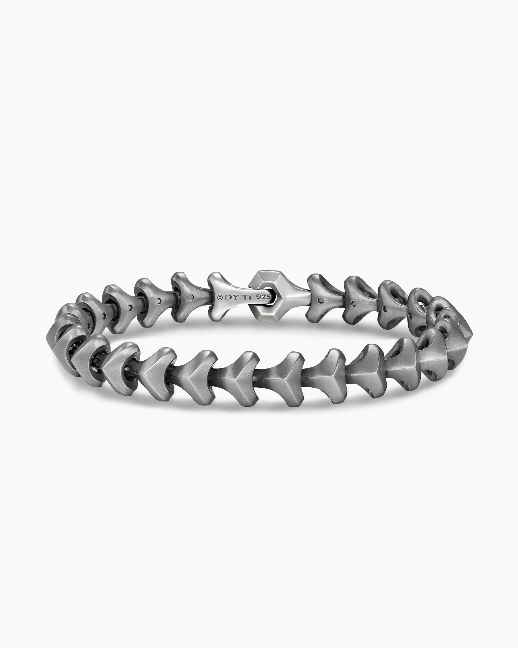 Armory Link Bracelet in Anthracite Titanium with Sterling Silver, 9.5mm