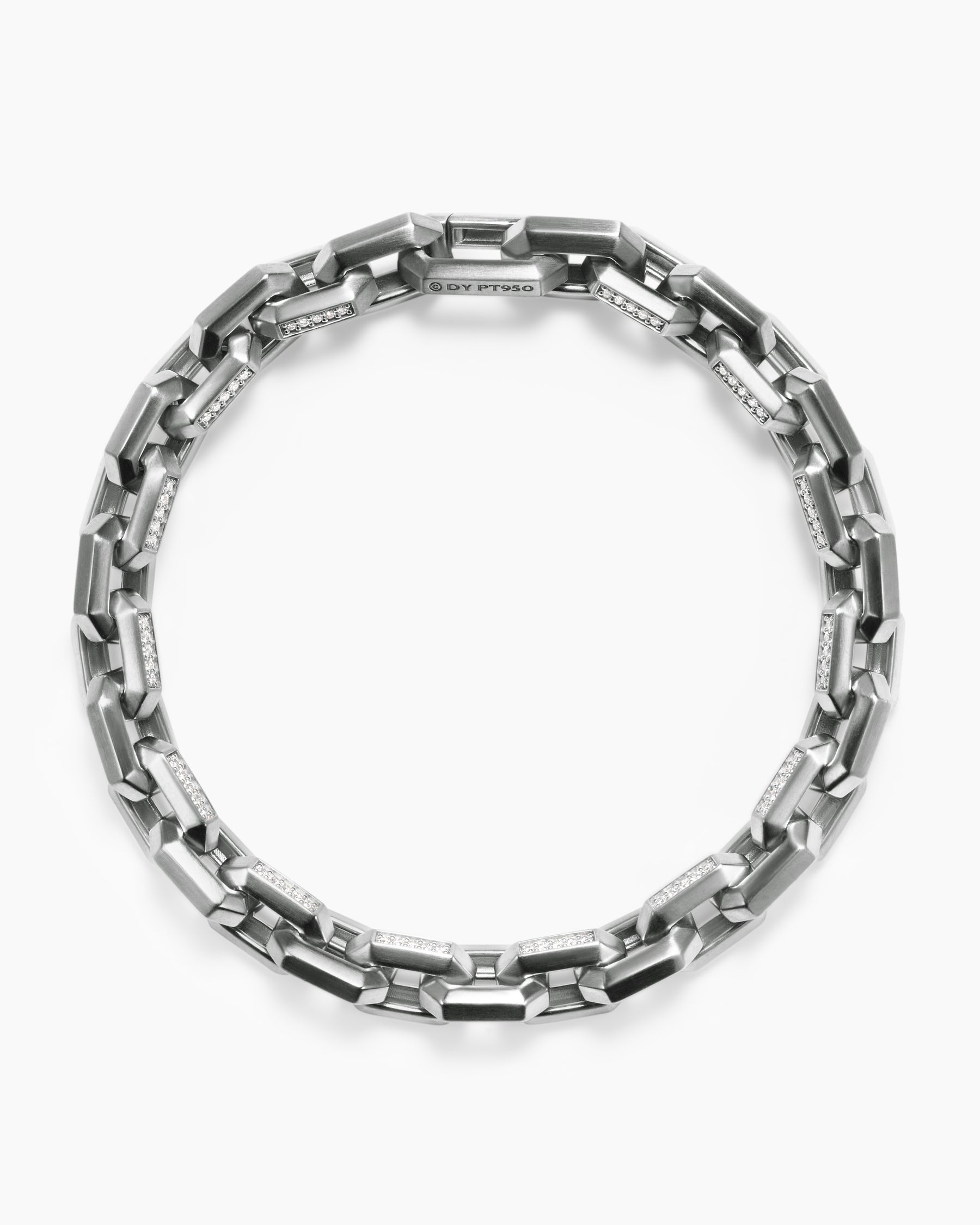 Streamline Heirloom Chain Link Bracelet in Platinum with Diamonds, 7.5mm - Image 3