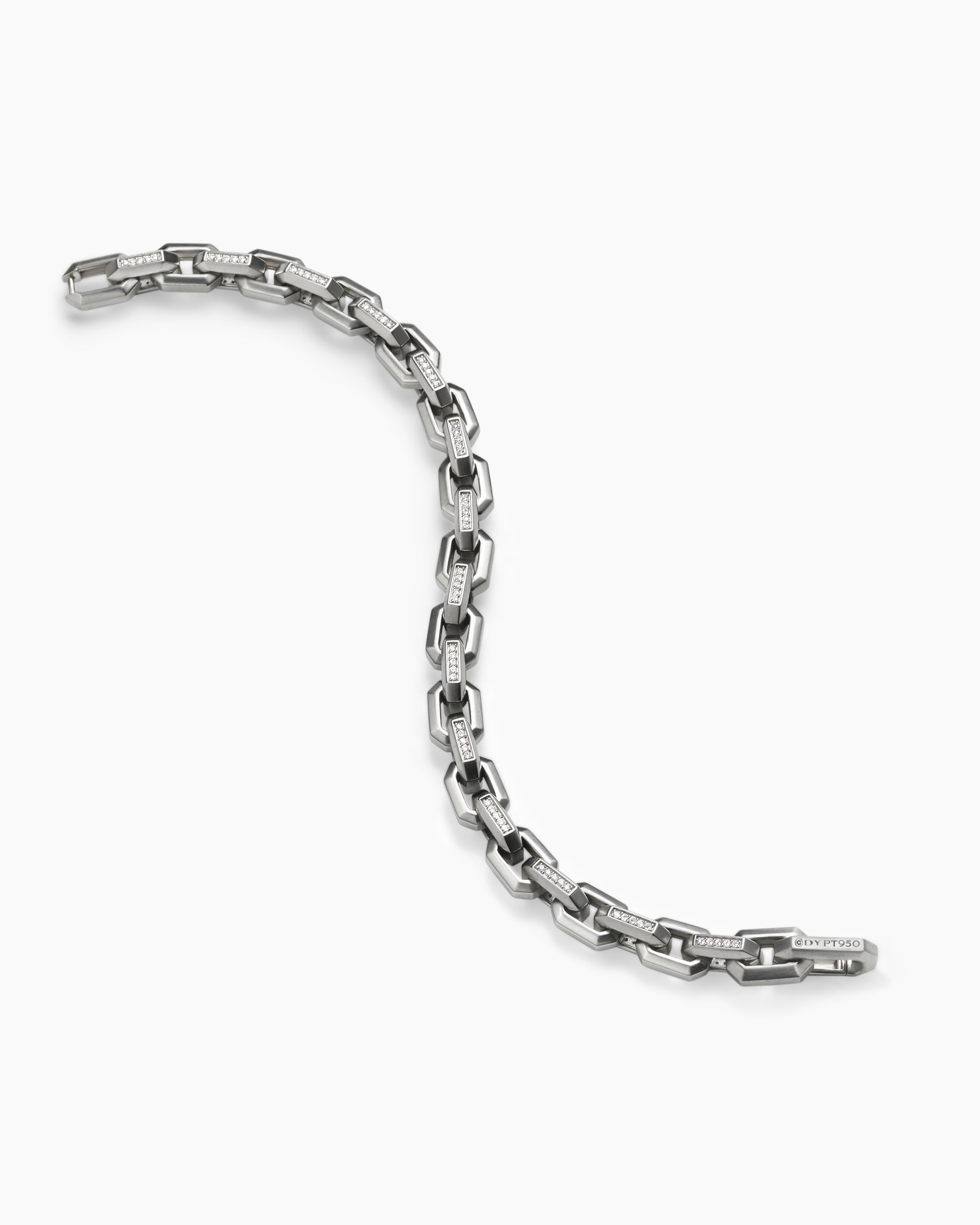 Streamline Heirloom Chain Link Bracelet in Platinum with Diamonds, 7.5mm - Image 4