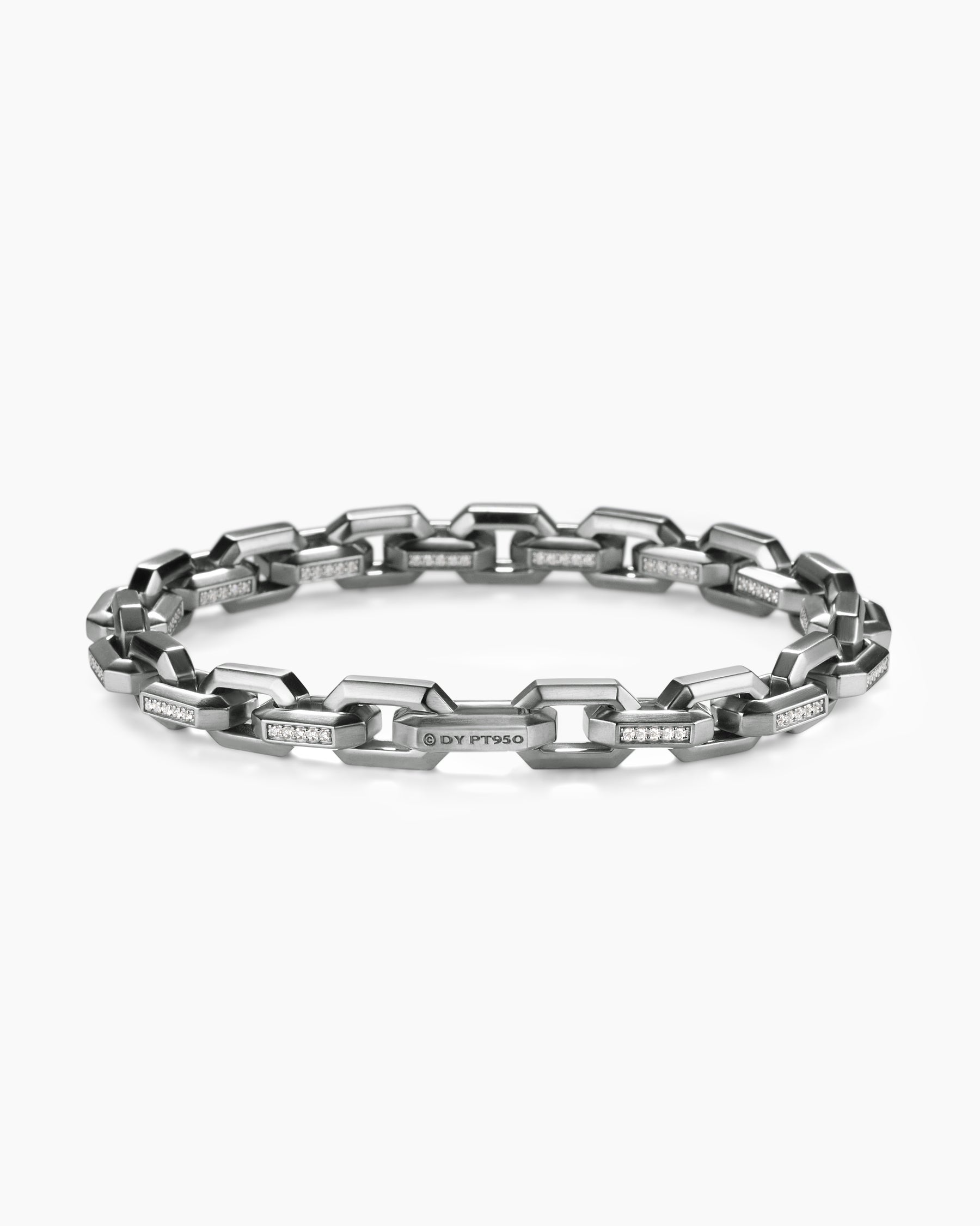 Streamline Heirloom Chain Link Bracelet in Platinum with Diamonds, 7.5mm - Image 5