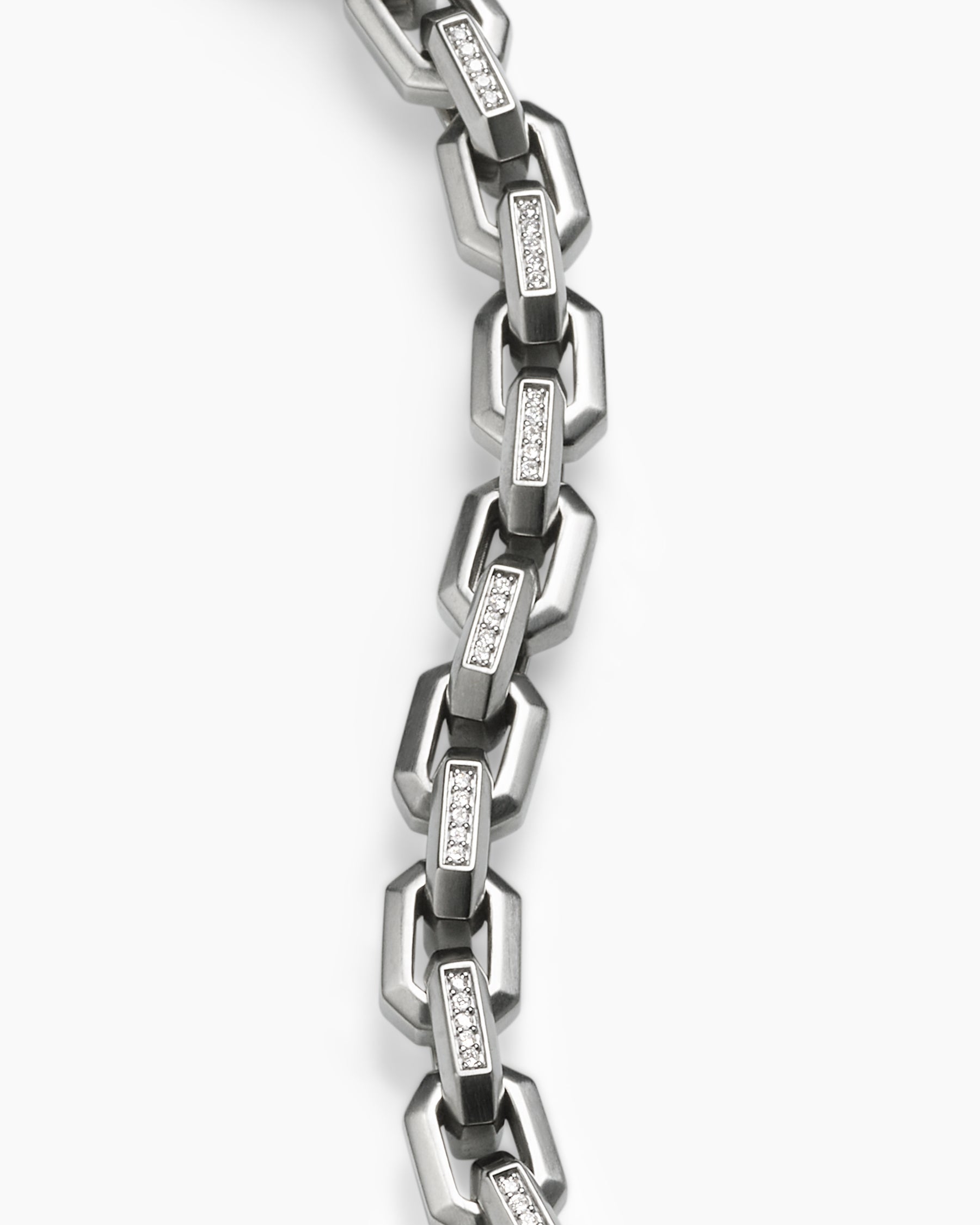 Streamline Heirloom Chain Link Bracelet in Platinum with Diamonds, 7.5mm - Image 6