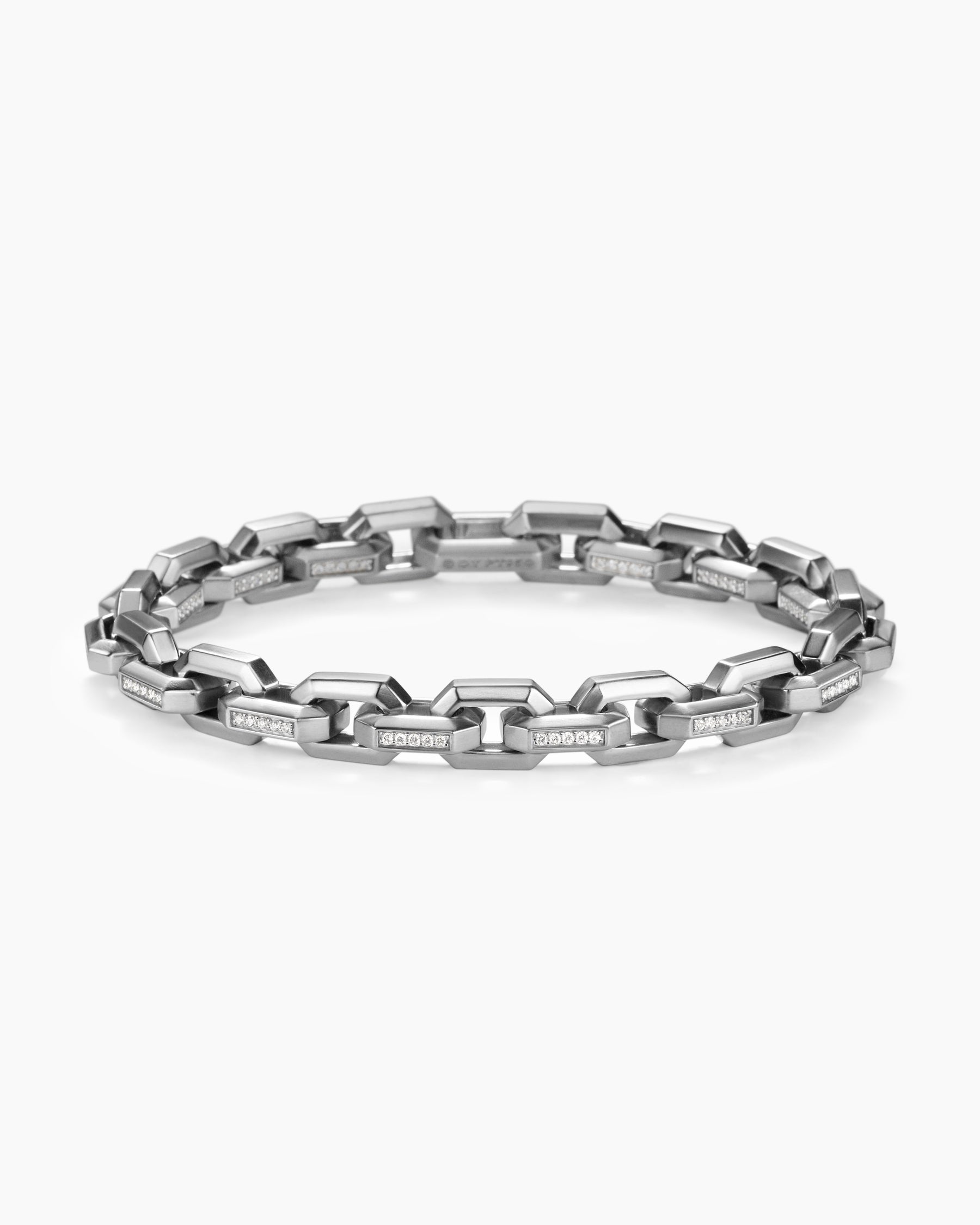 Streamline Heirloom Chain Link Bracelet in Platinum with Diamonds, 7.5mm