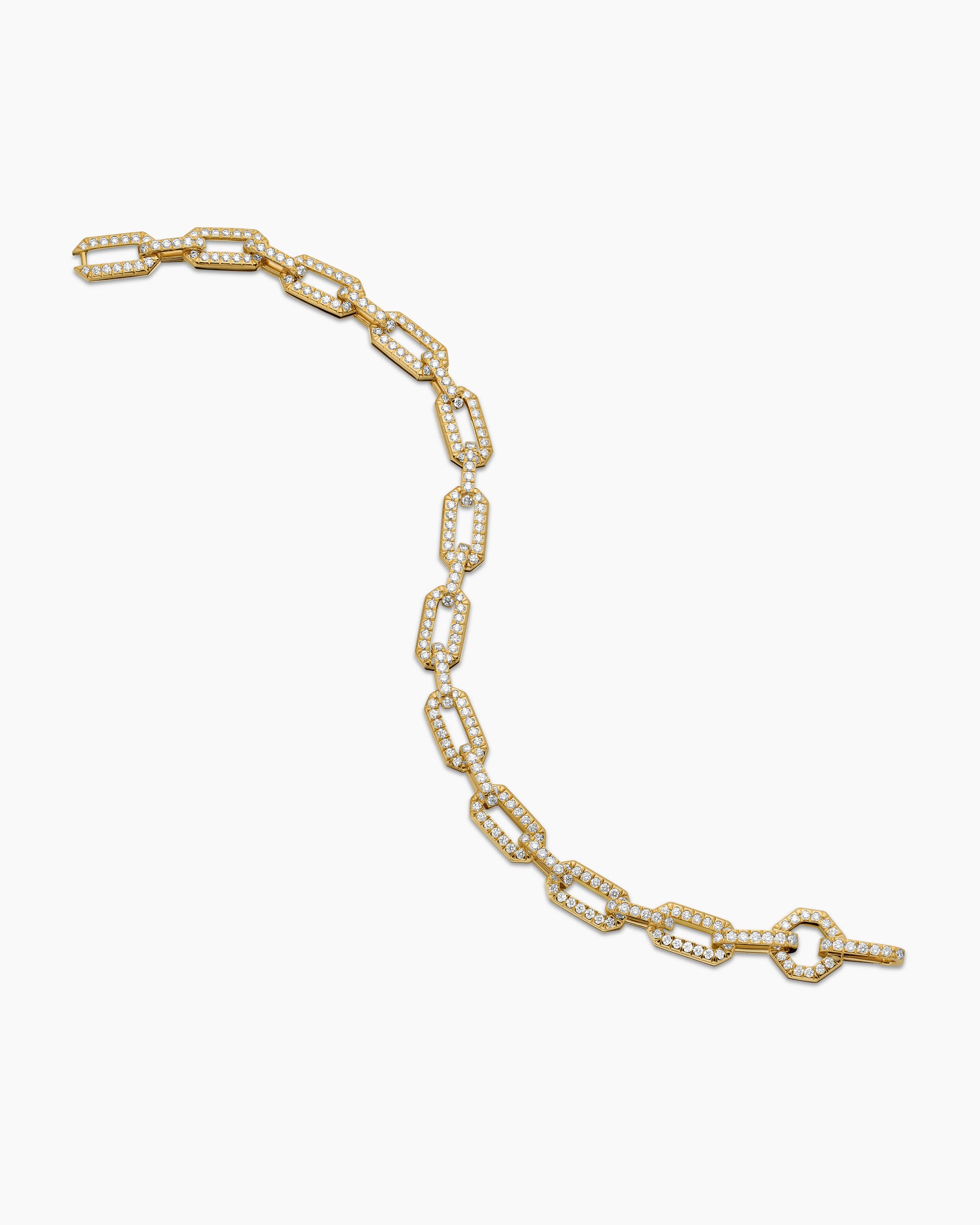 Pavé Chain Bracelet in 18K Yellow Gold with Diamonds, 7mm - Image 4