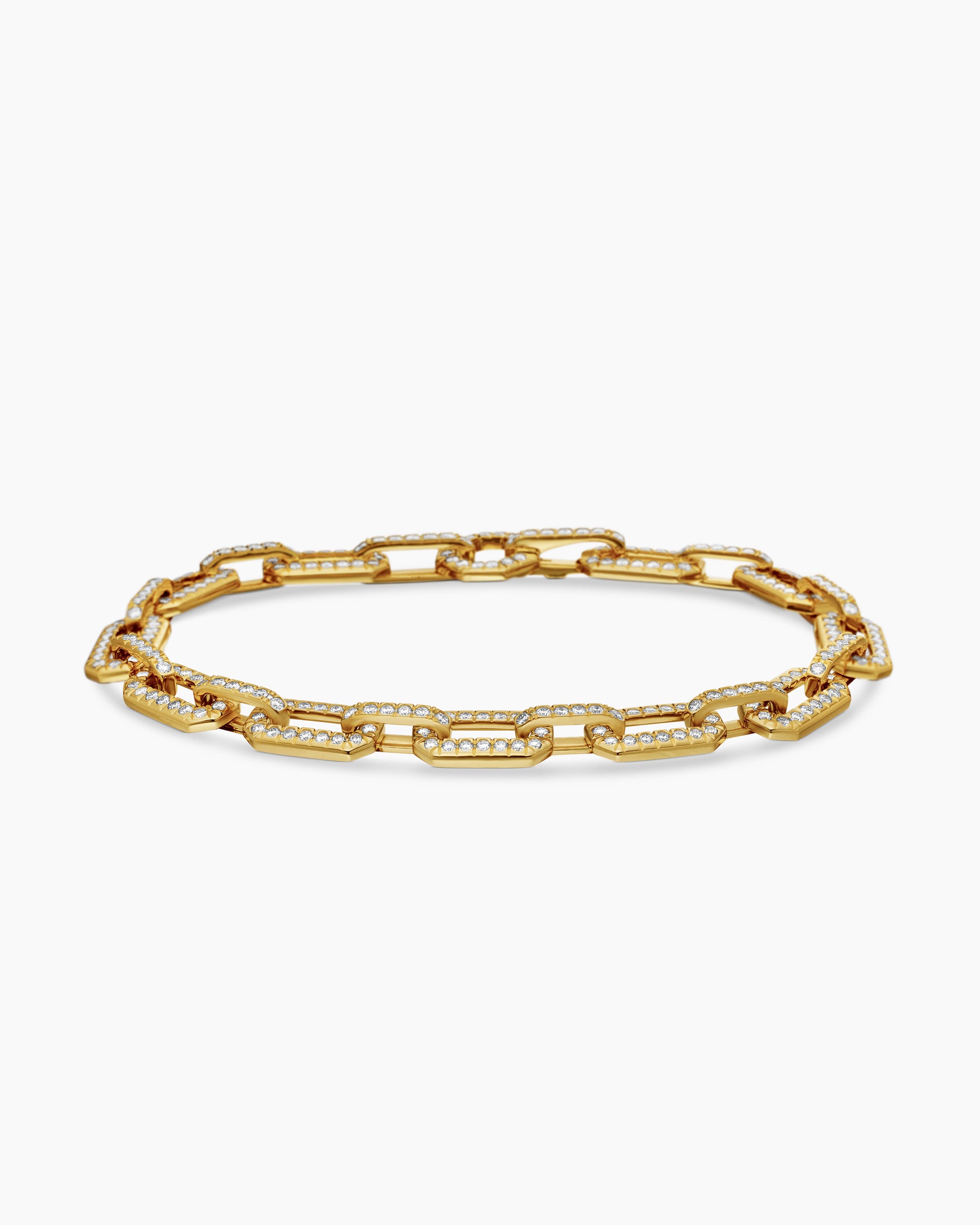 Pavé Chain Bracelet in 18K Yellow Gold with Diamonds, 7mm - Image 5