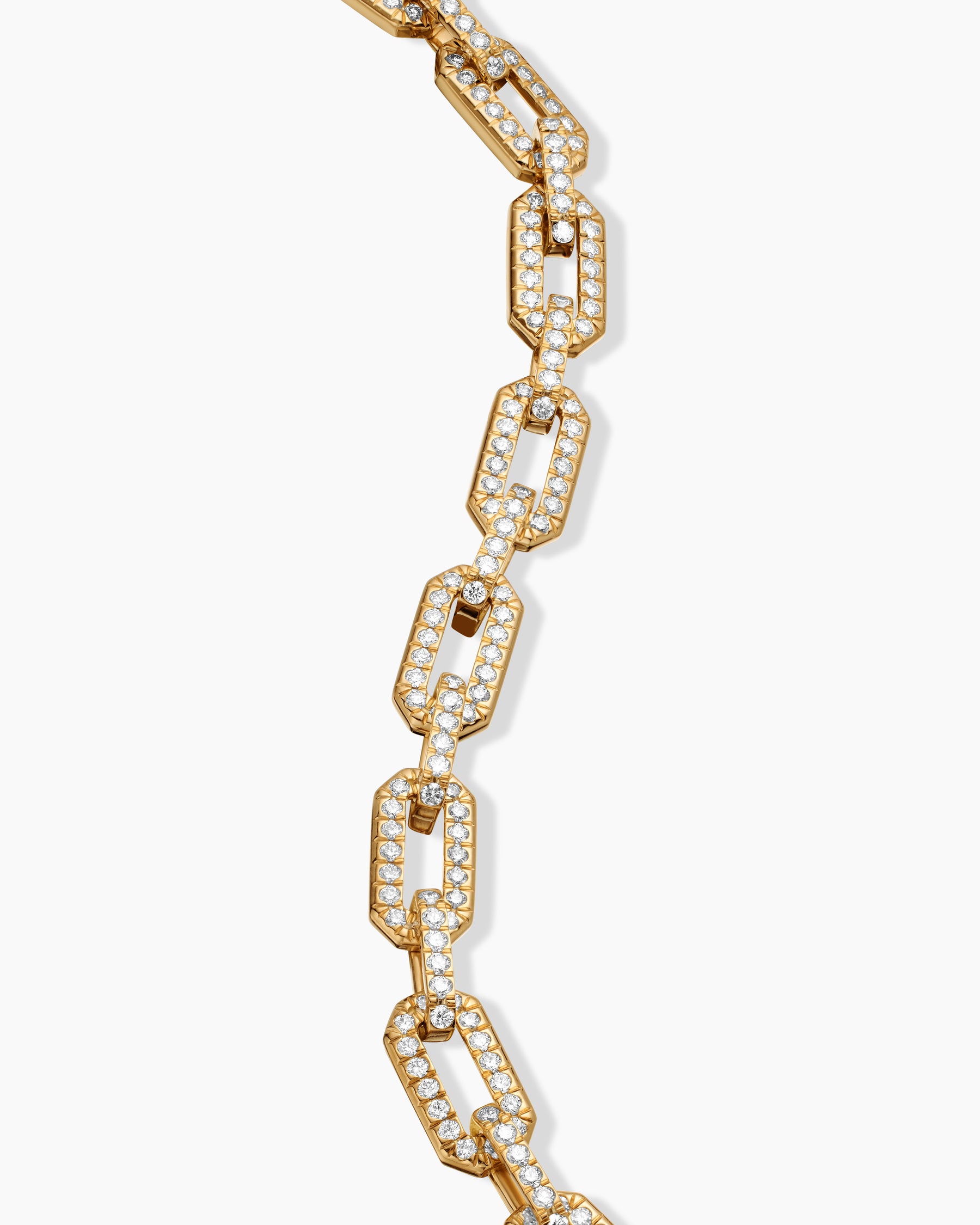 Pavé Chain Bracelet in 18K Yellow Gold with Diamonds, 7mm - Image 6