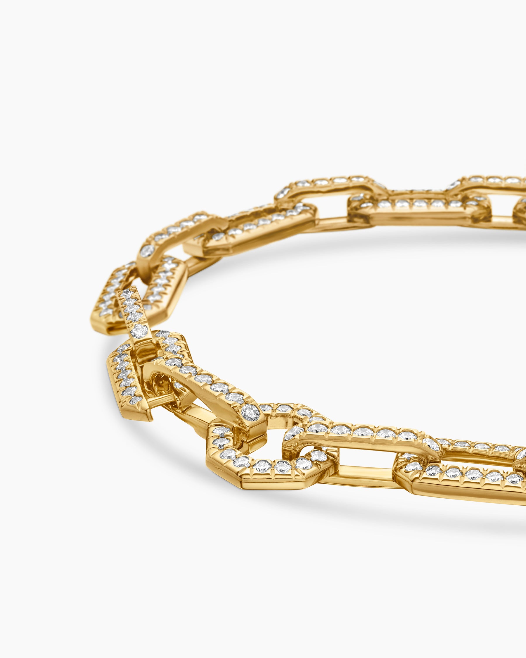 Pavé Chain Bracelet in 18K Yellow Gold with Diamonds, 7mm - Image 7