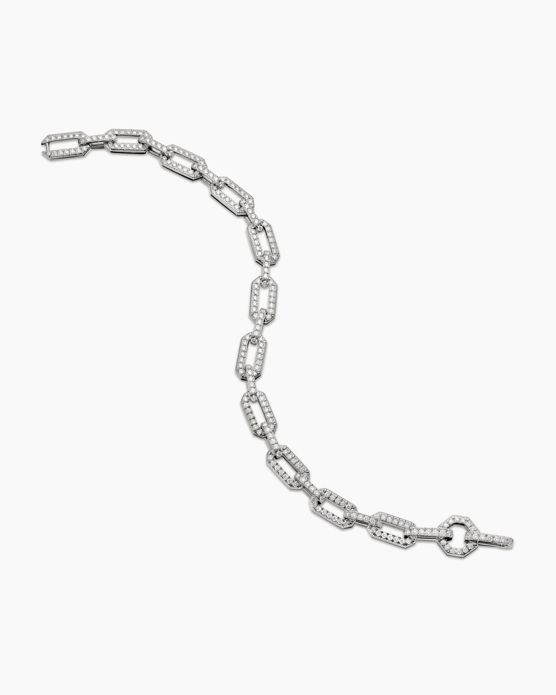 Pavé Chain Bracelet in 18K White Gold with Diamonds, 7mm - Image 4