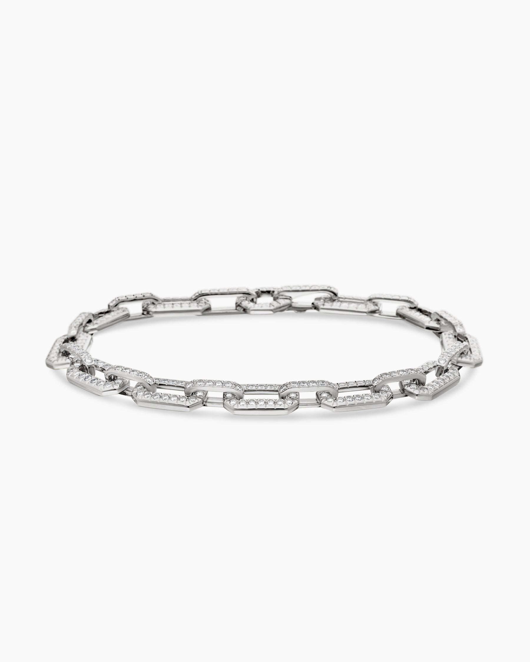 Pavé Chain Bracelet in 18K White Gold with Diamonds, 7mm - Image 5