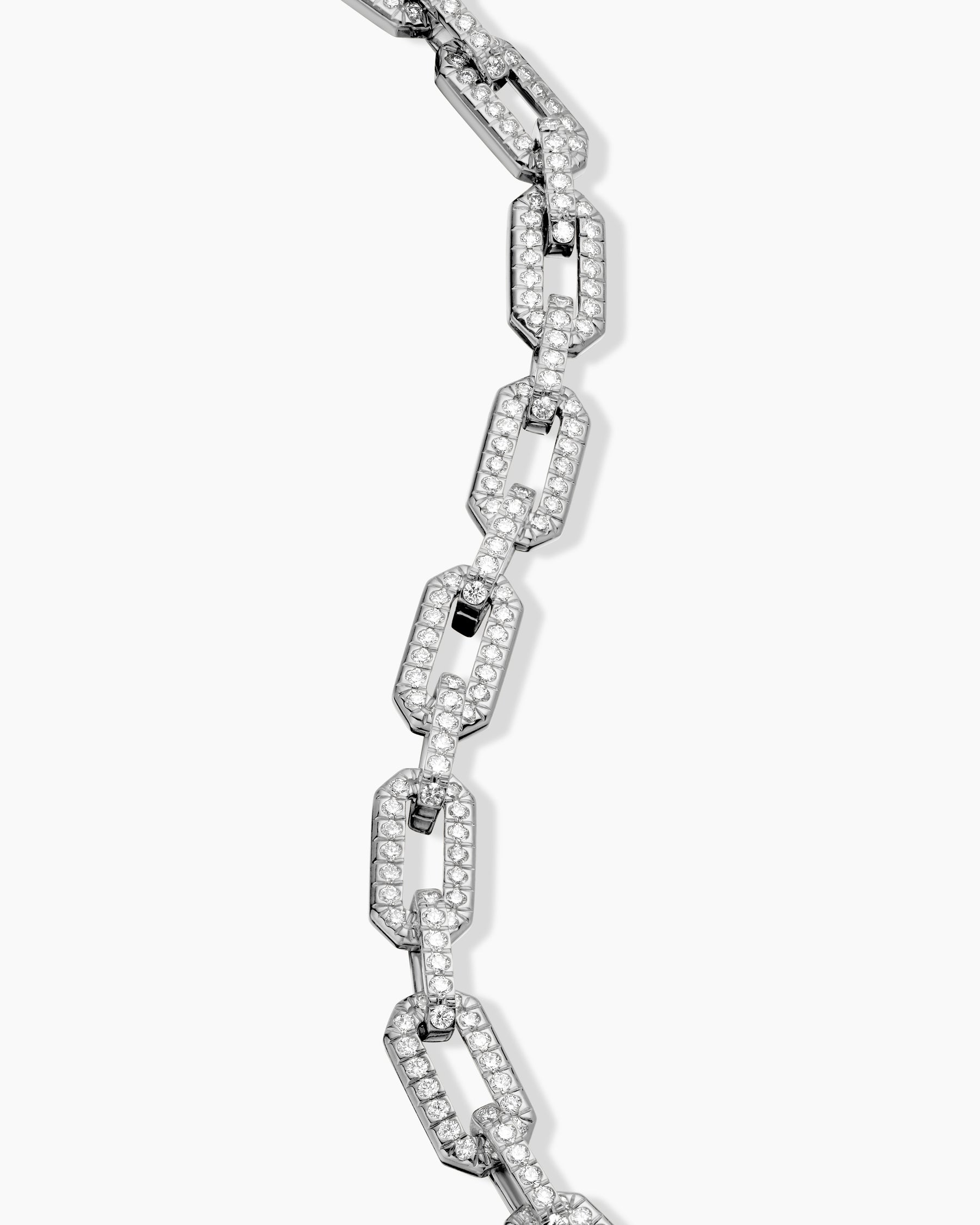 Pavé Chain Bracelet in 18K White Gold with Diamonds, 7mm - Image 6