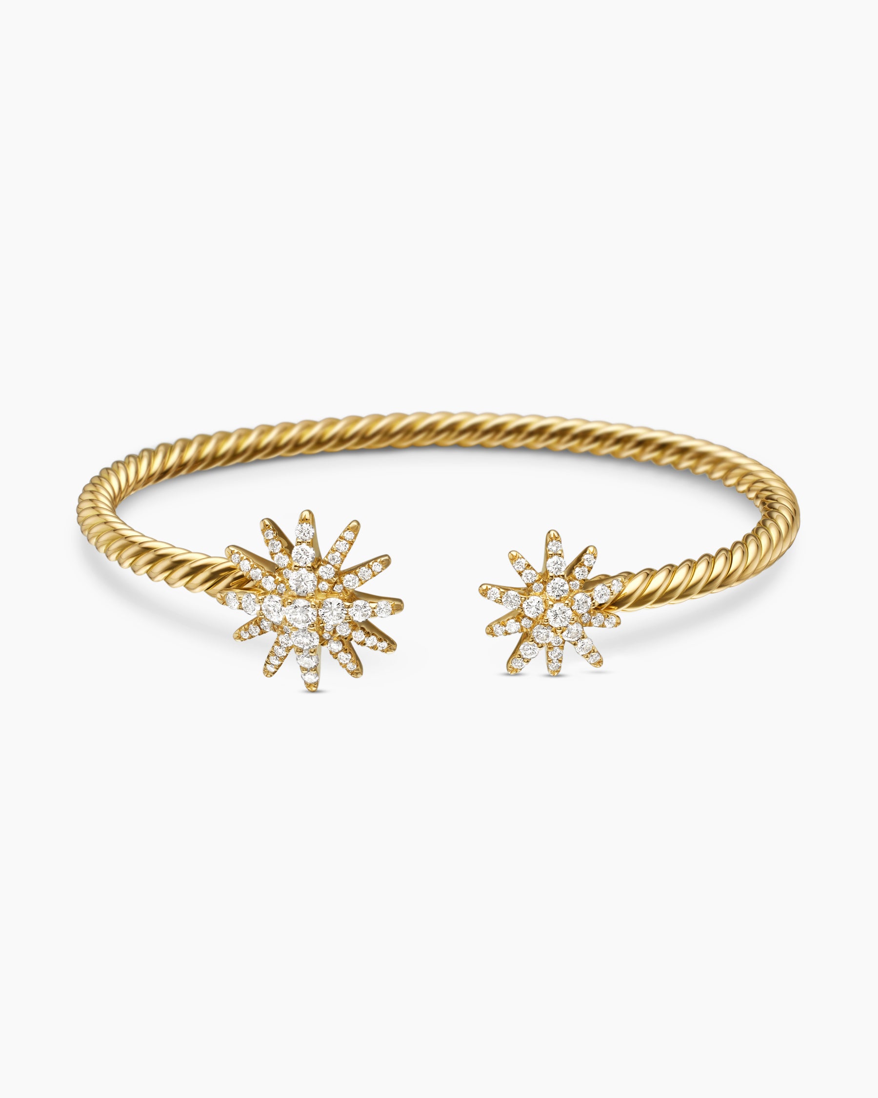 Starburst Cable Bracelet in 18K Yellow Gold with Diamonds, 3.5mm - Image 4