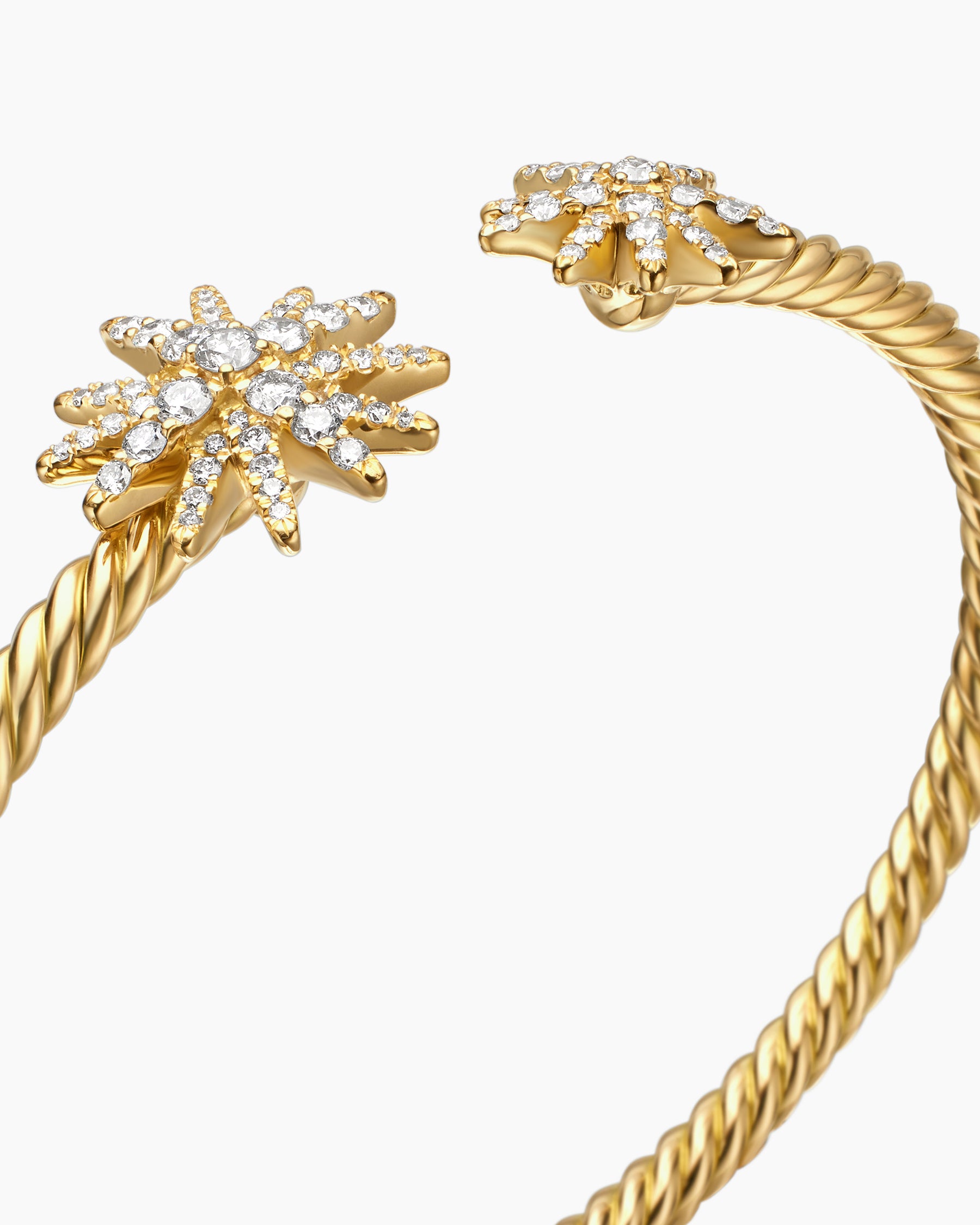 Starburst Cable Bracelet in 18K Yellow Gold with Diamonds, 3.5mm - Image 5
