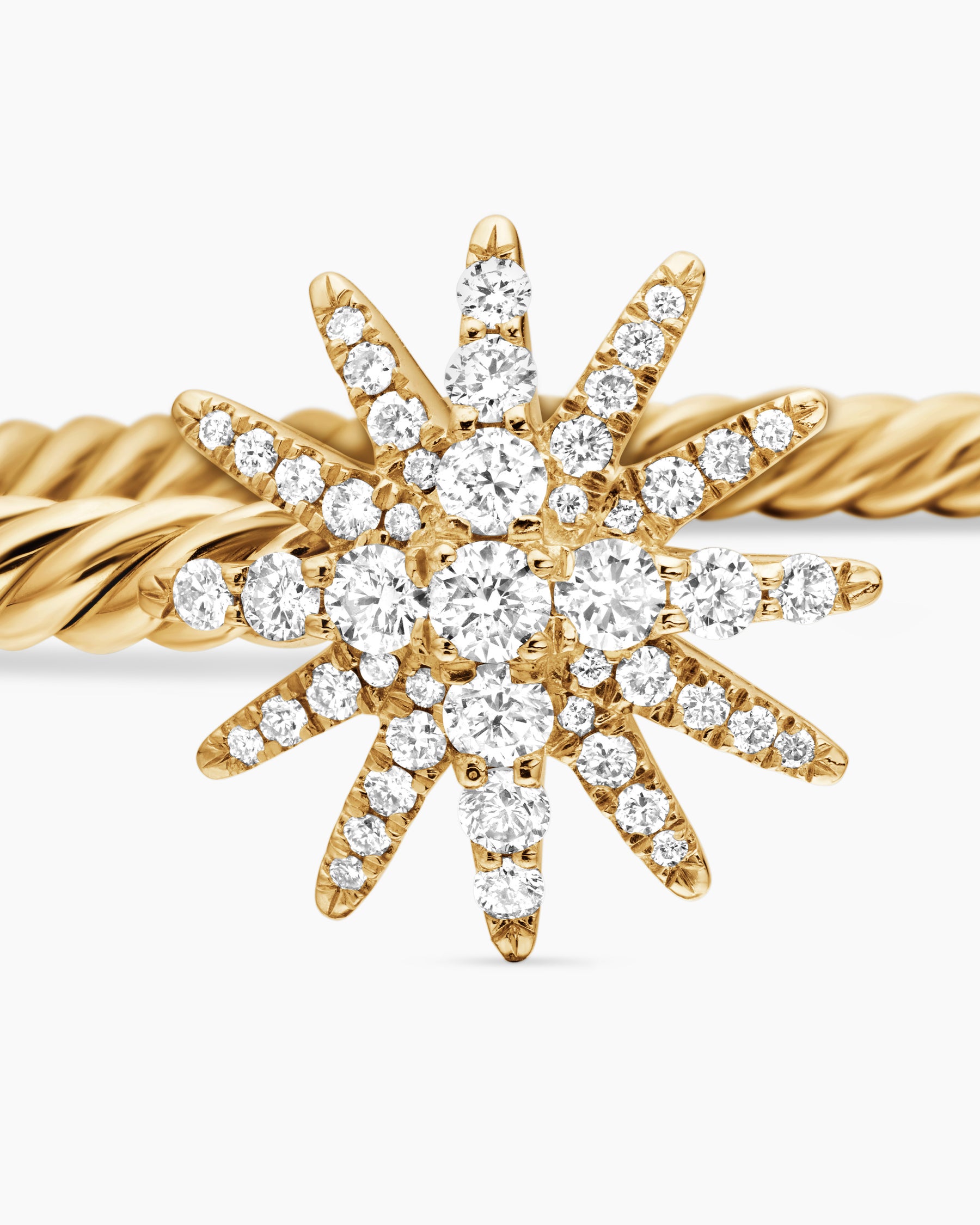 Starburst Cable Bracelet in 18K Yellow Gold with Diamonds, 3.5mm - Image 6