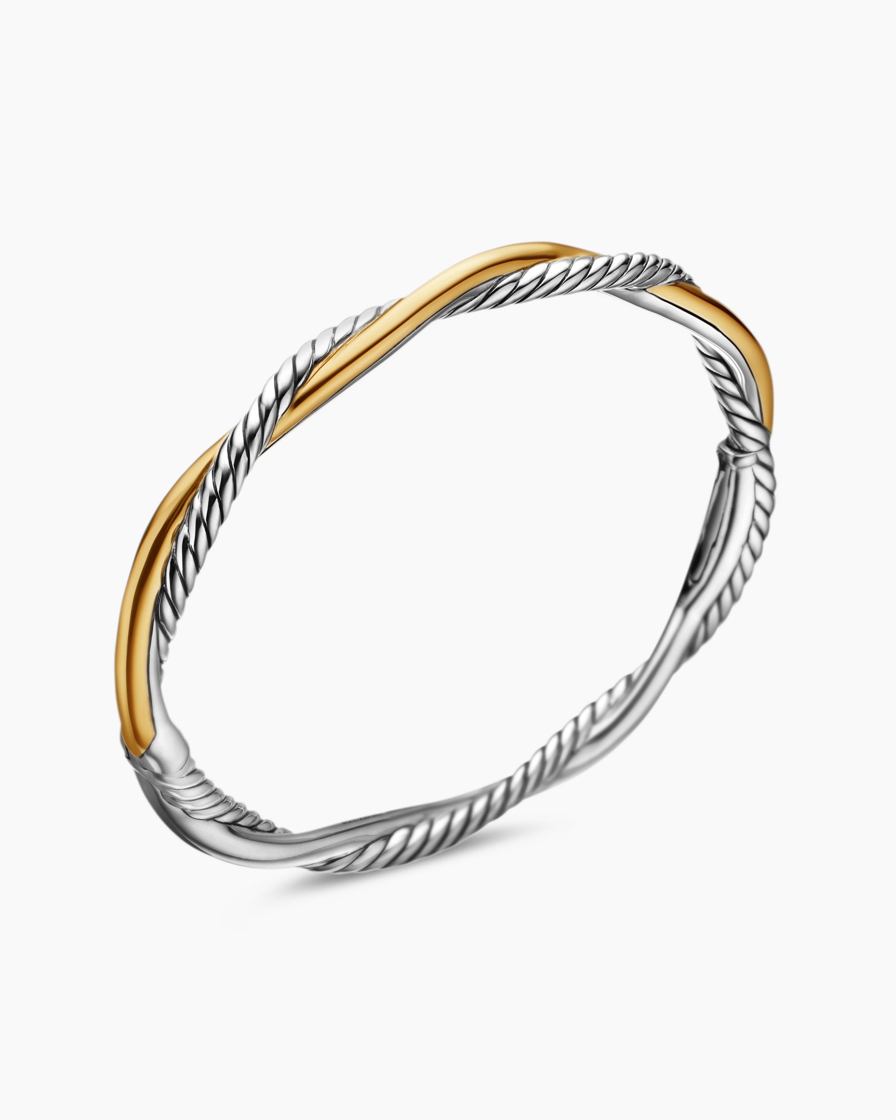 Petite Infinity Bracelet in Sterling Silver with 14K Yellow Gold, 4.4mm - Image 3