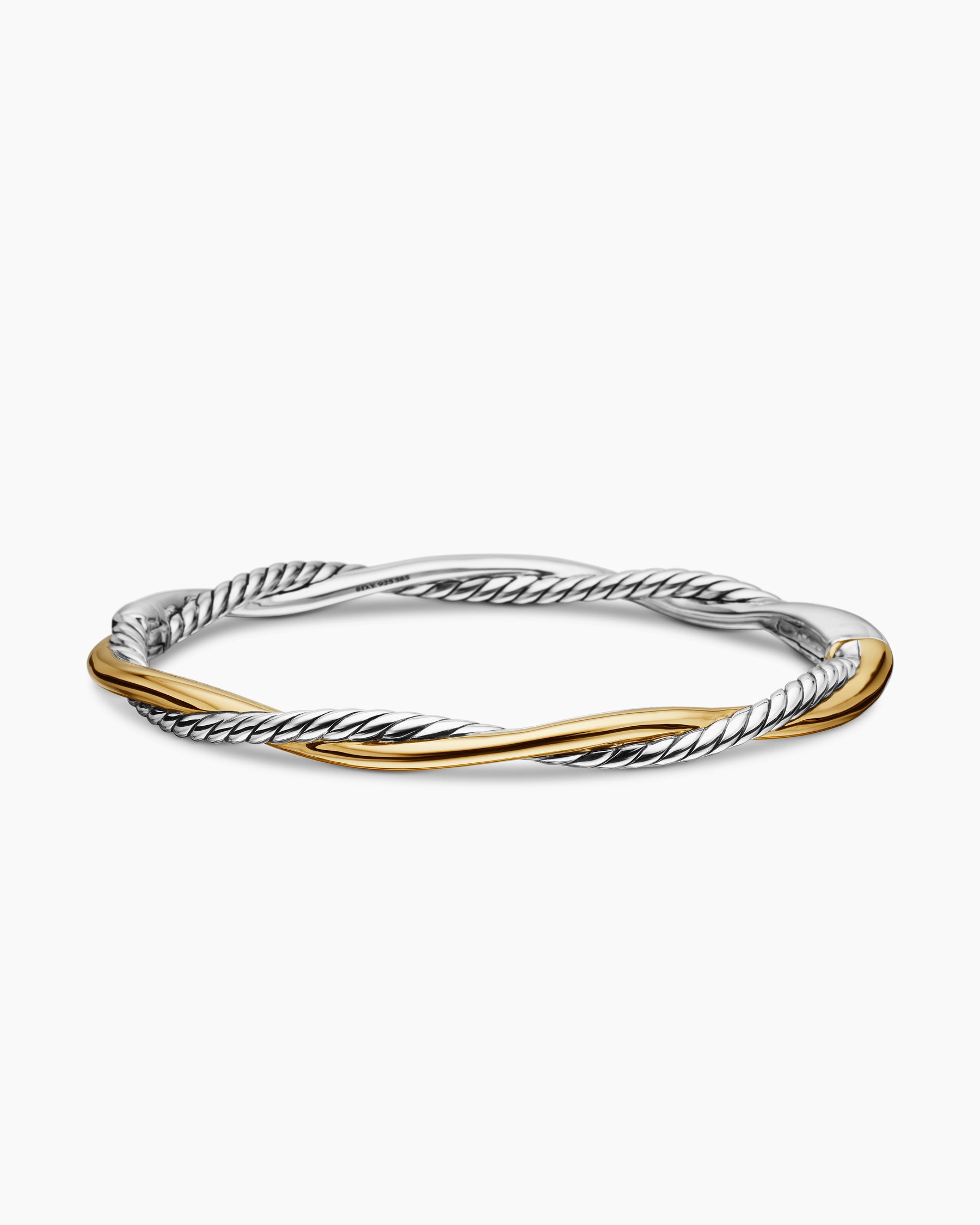 Petite Infinity Bracelet in Sterling Silver with 14K Yellow Gold, 4.4mm - Image 4