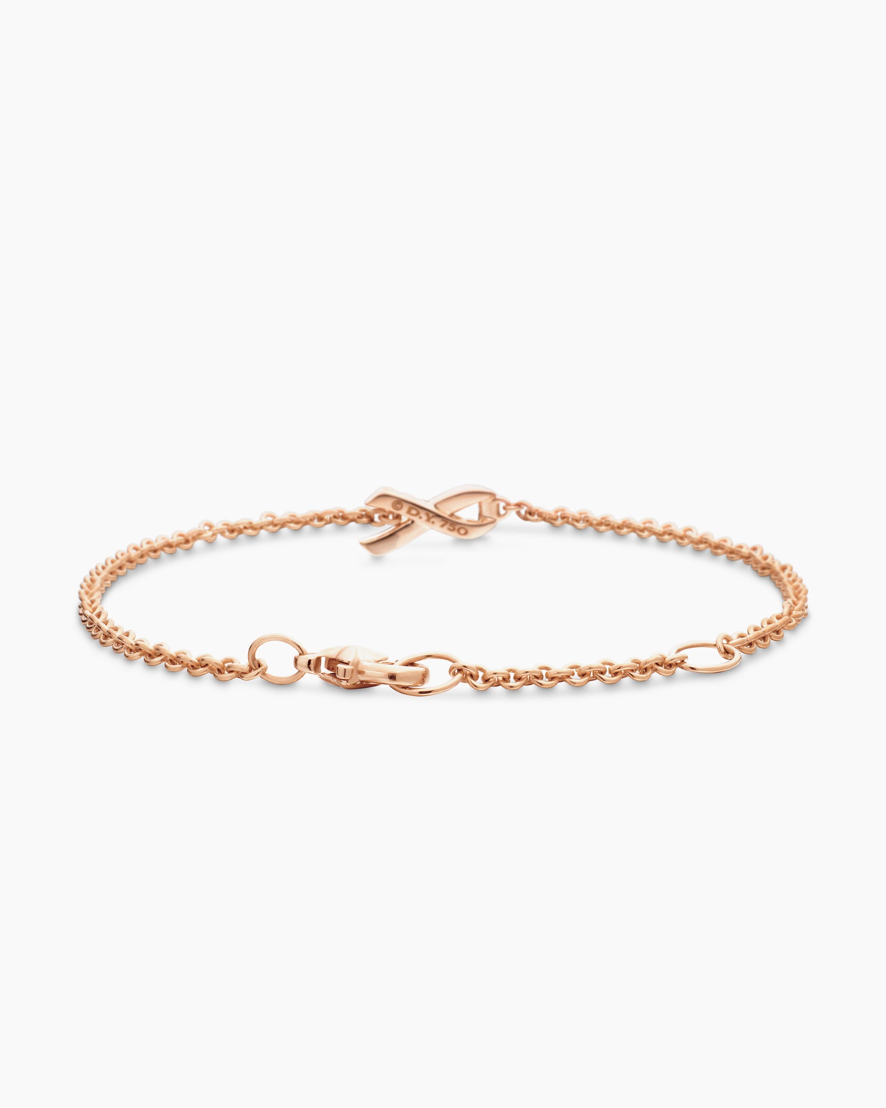 Cable Collectibles Ribbon Chain Bracelet in 18K Rose Gold with Pavé Pink Sapphires, 15mm - Image 5