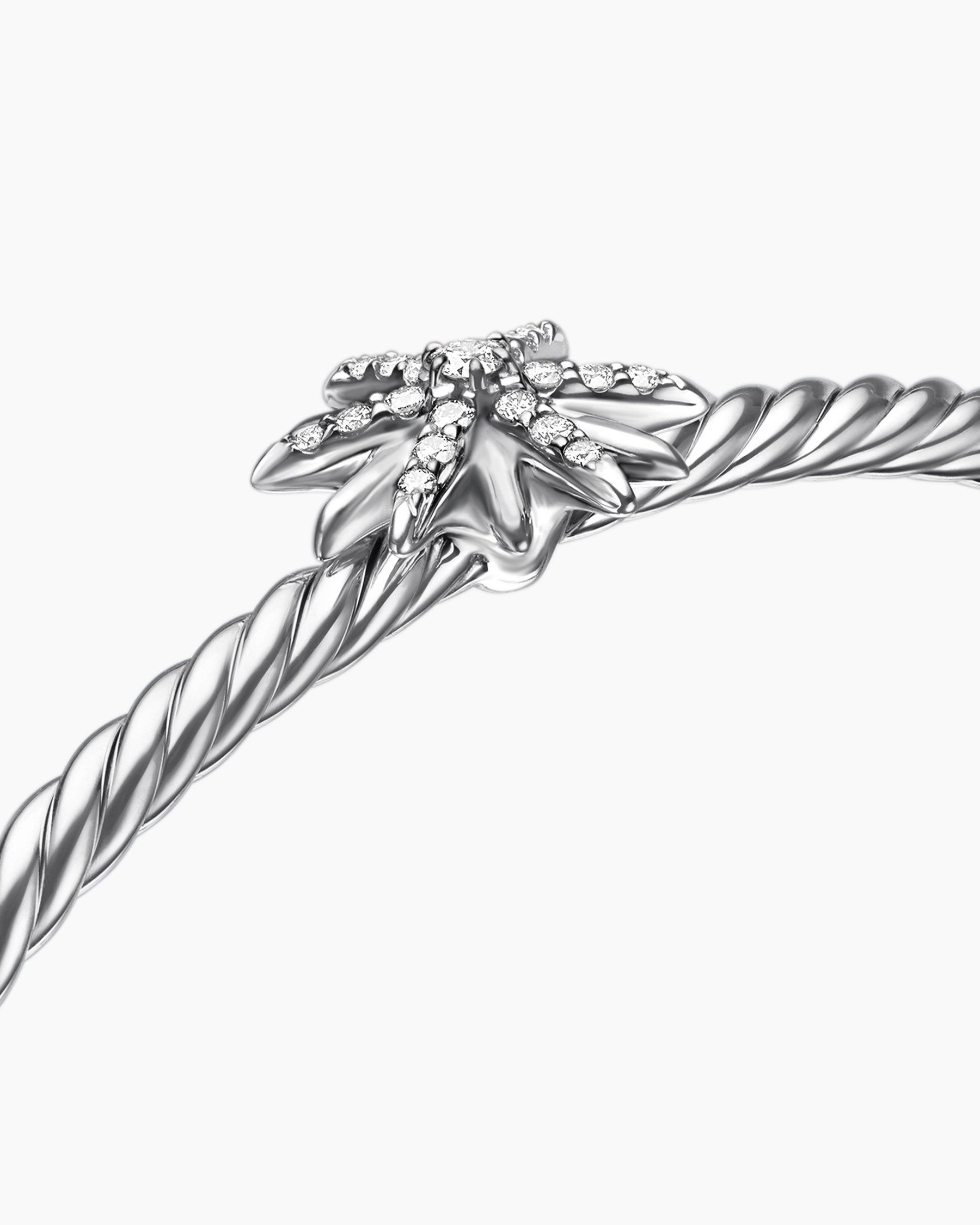Starburst Center Station Bracelet in Sterling Silver with Diamonds, 3mm - Image 5