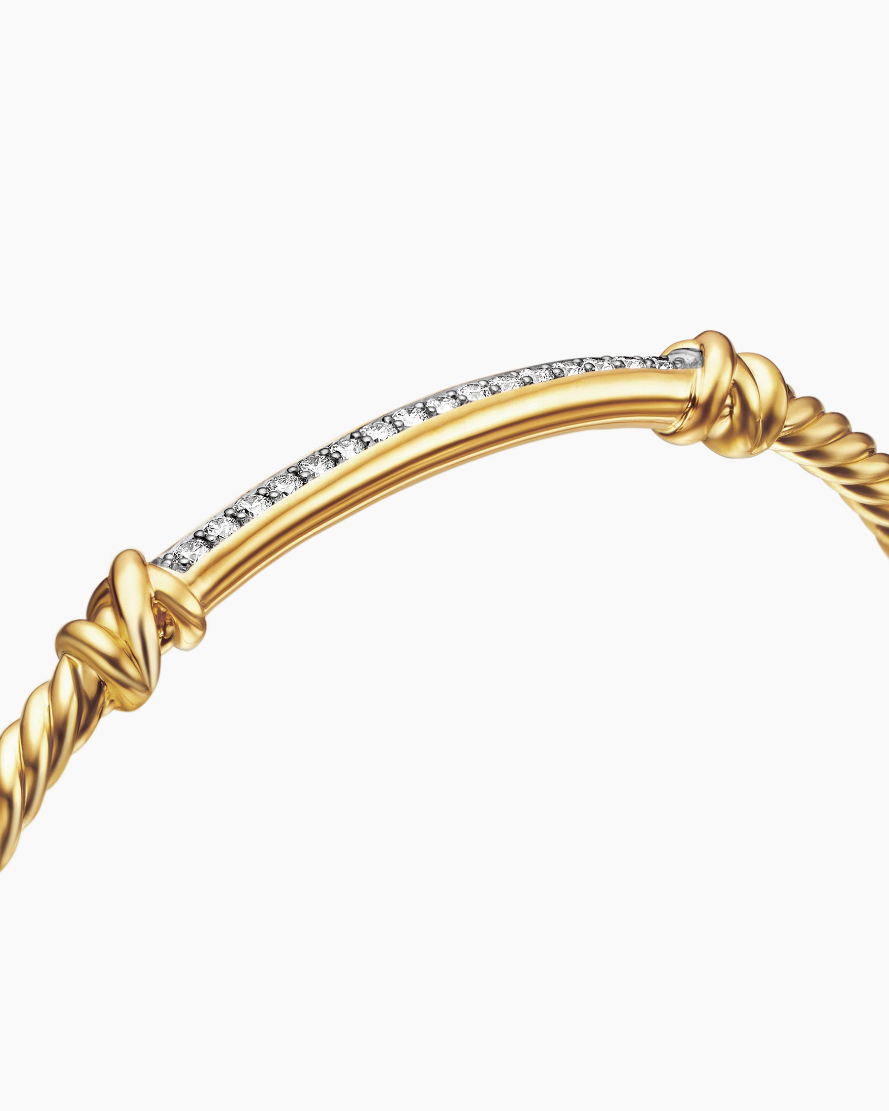 Petite Helena Cablespira Station Bracelet in 18K Yellow Gold with Diamonds, 3mm - Image 5