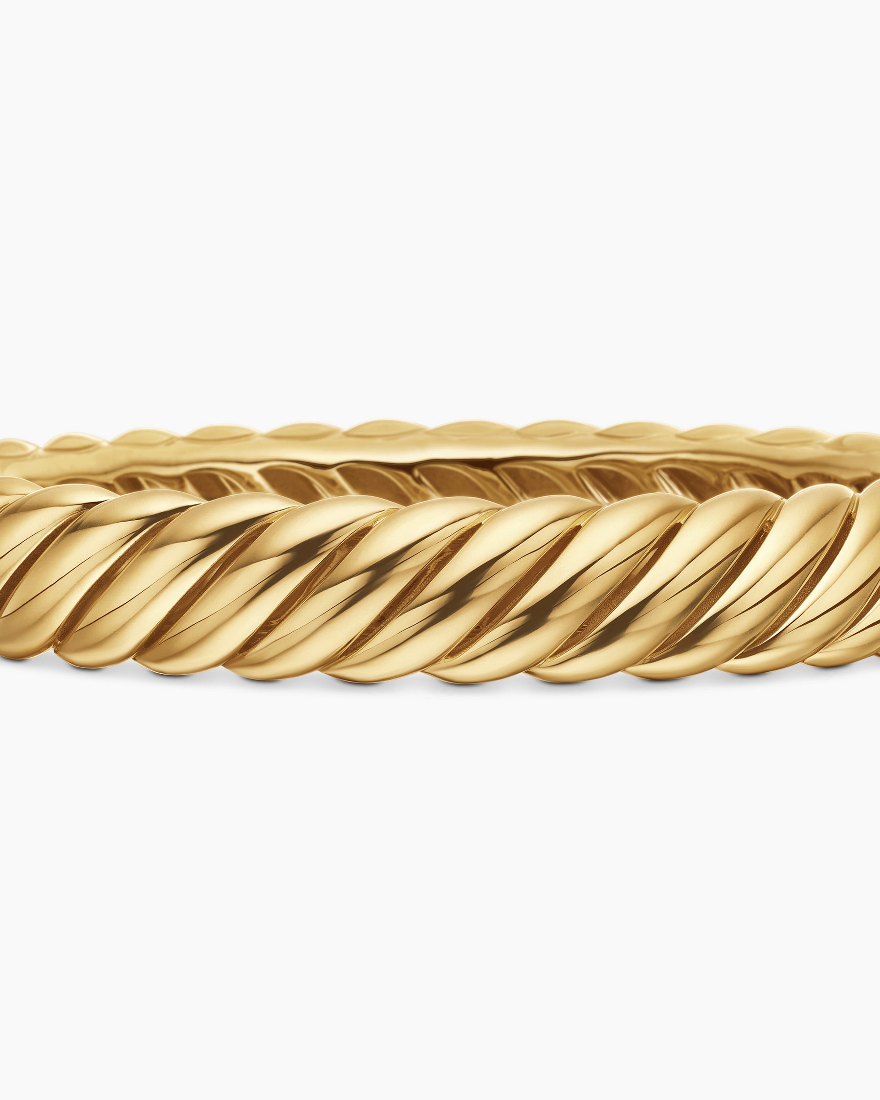 Sculpted Cable Bracelet in 18K Yellow Gold, 10mm - Image 6