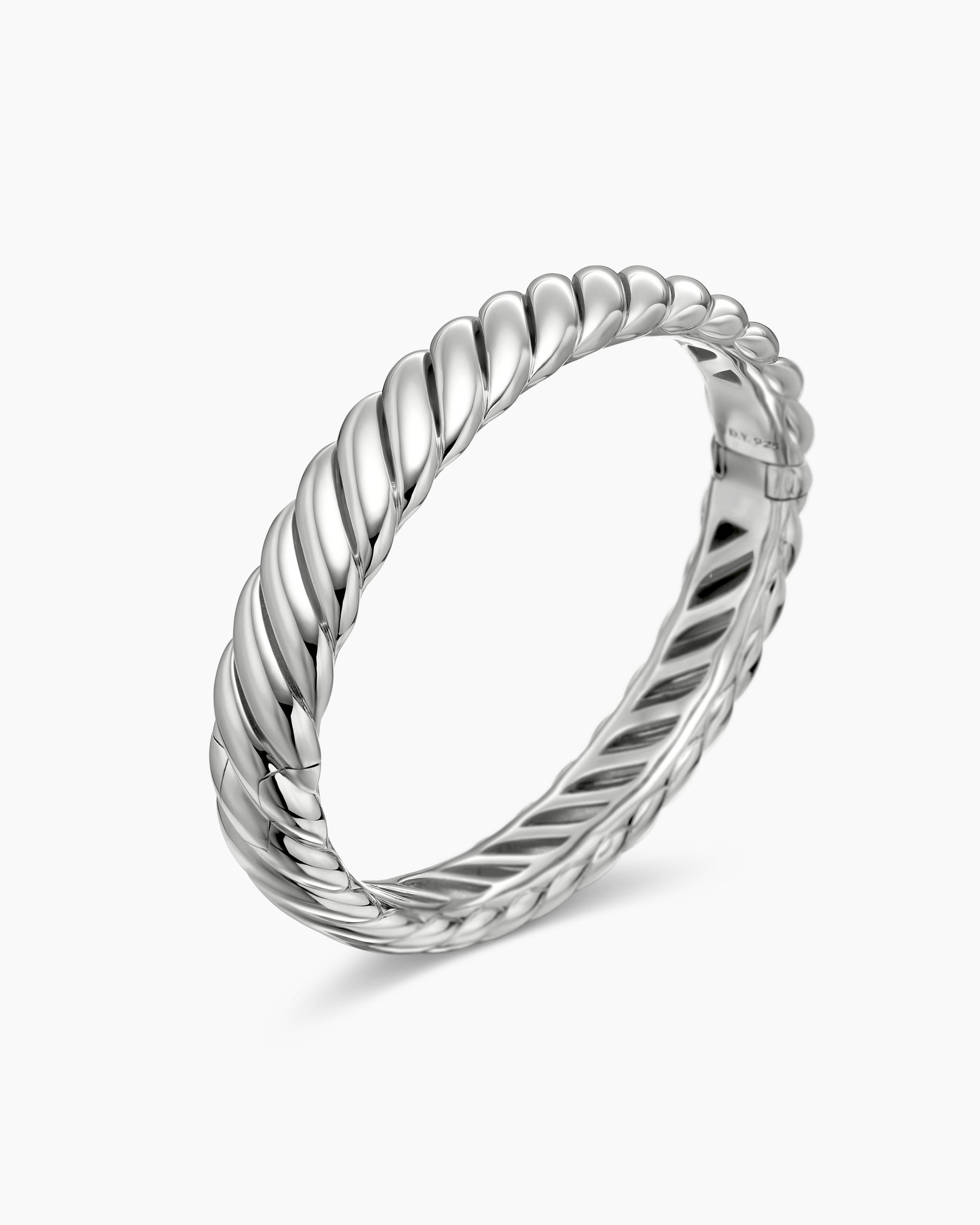 Sculpted Cable Bracelet in Sterling Silver, 10mm - Image 3