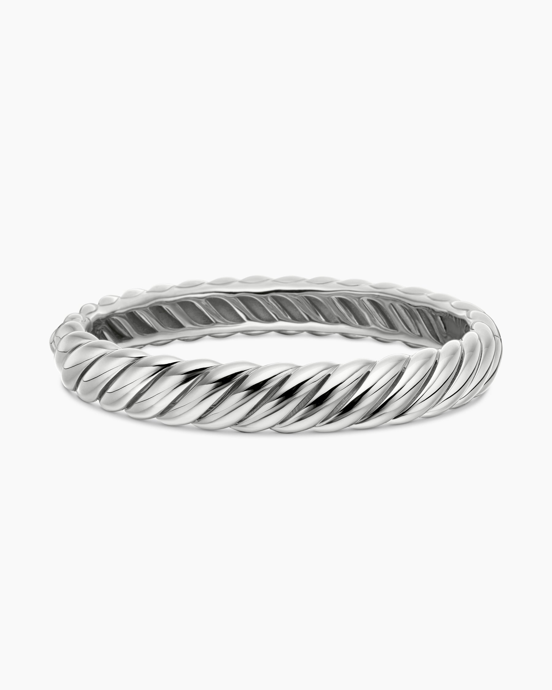 Sculpted Cable Bracelet in Sterling Silver, 10mm - Image 4