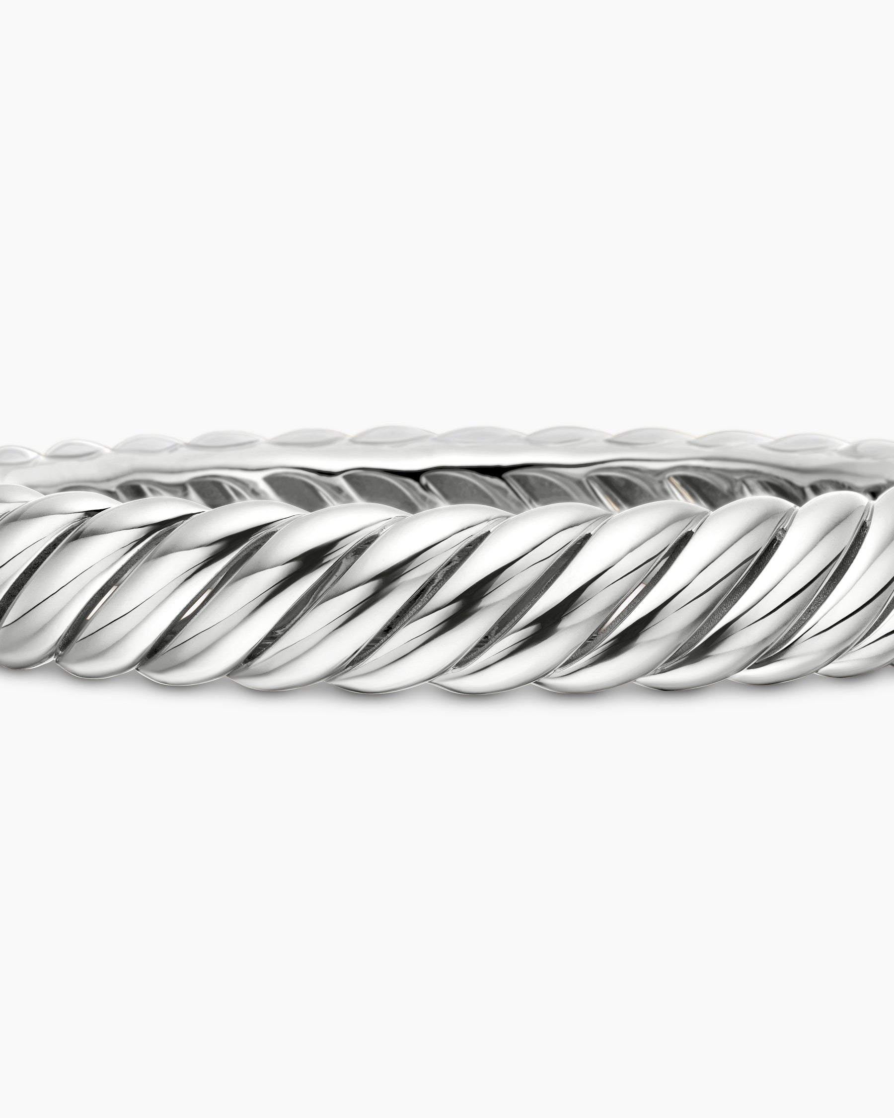 Sculpted Cable Bracelet in Sterling Silver, 10mm - Image 6