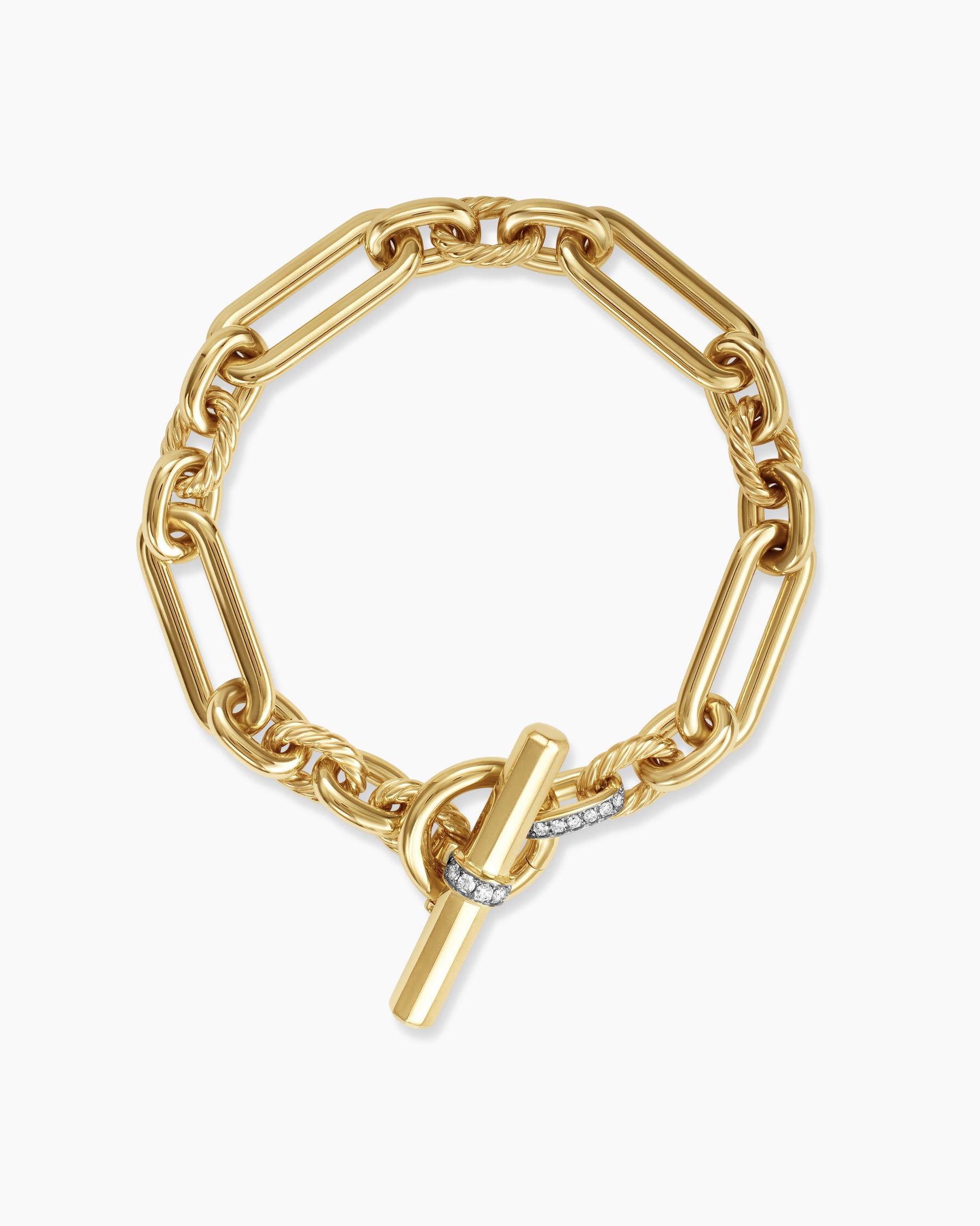 Lexington Chain Bracelet in 18K Yellow Gold with Diamonds, 9.8mm - Image 3