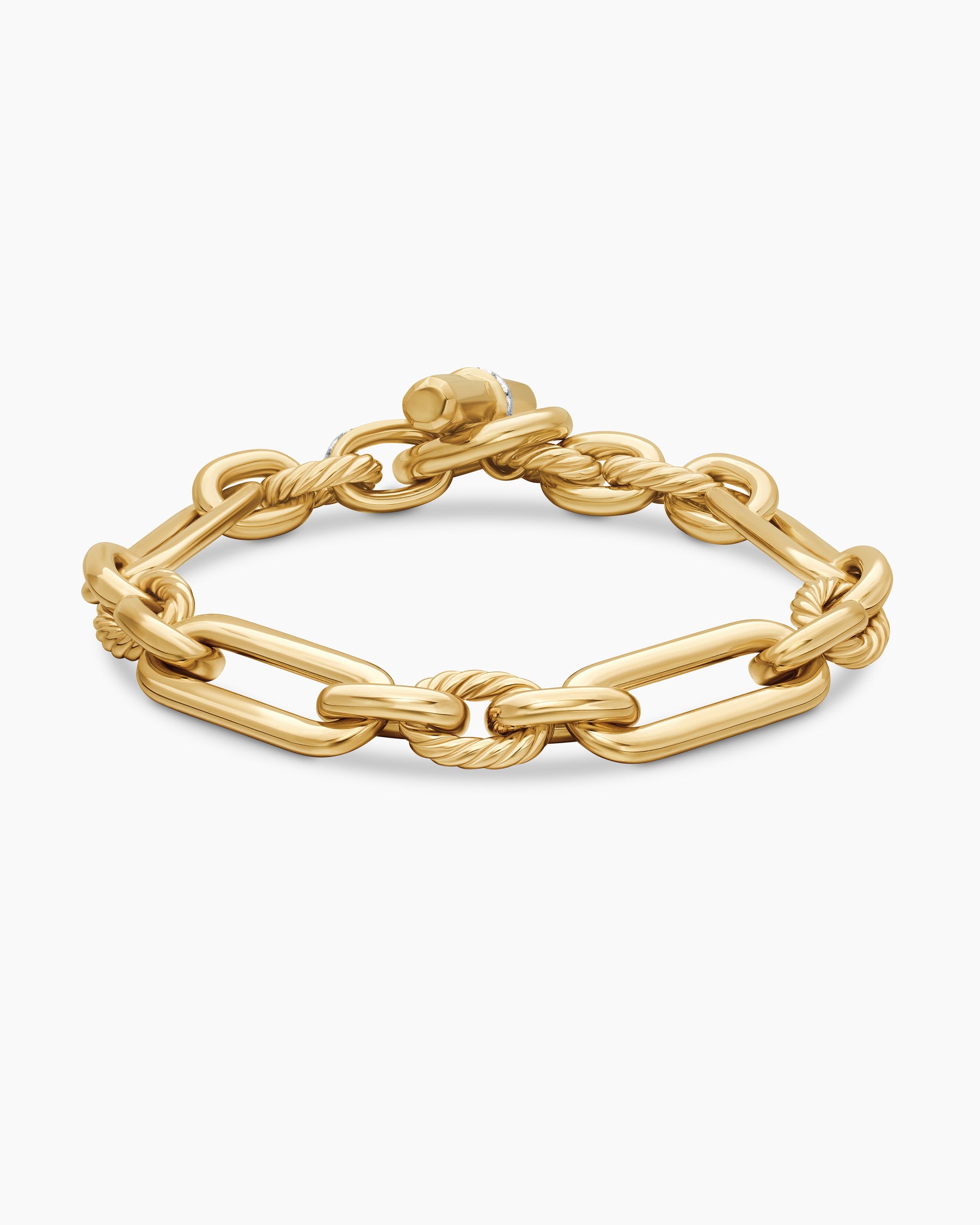 Lexington Chain Bracelet in 18K Yellow Gold with Diamonds, 9.8mm - Image 5