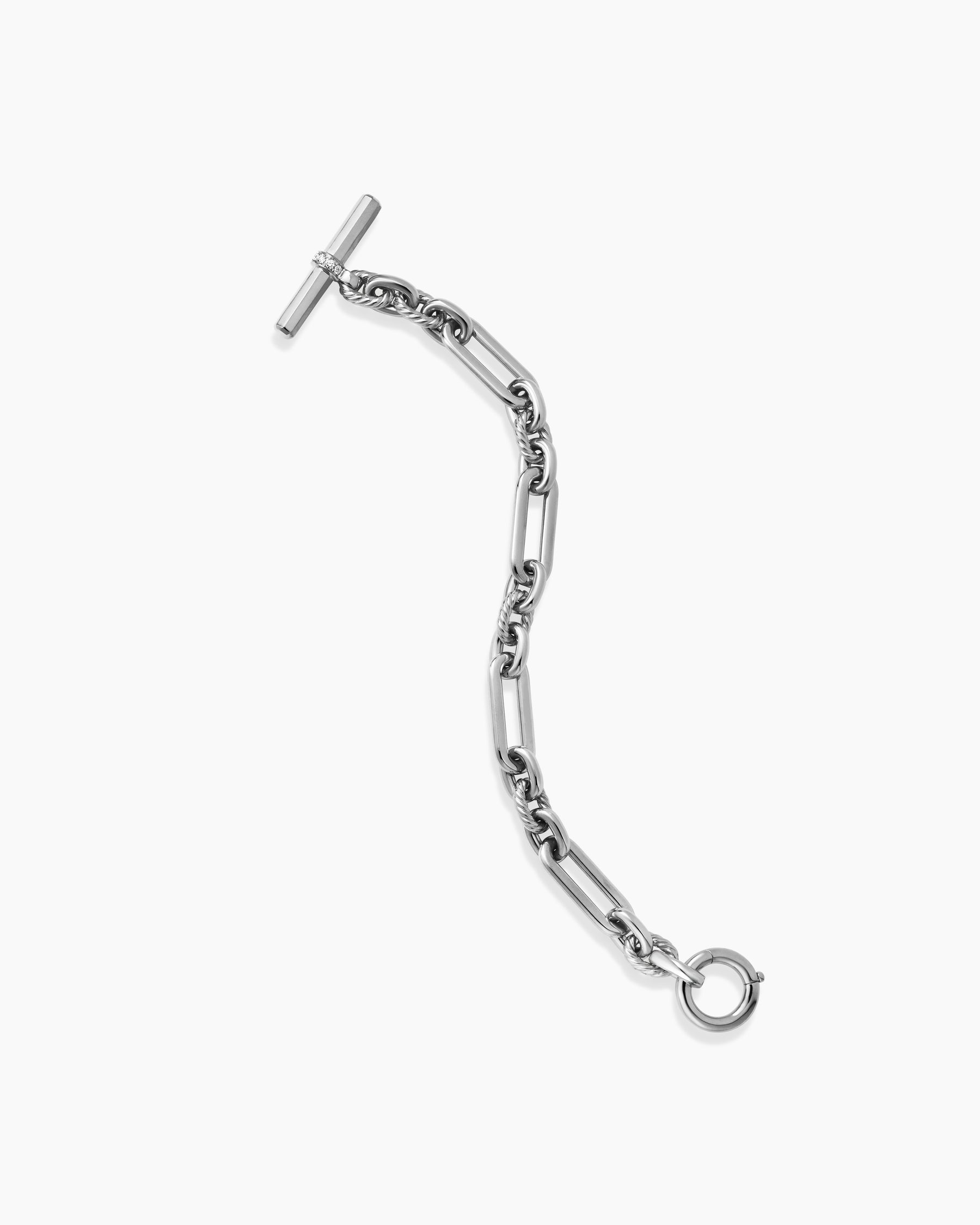Lexington Chain Bracelet in Sterling Silver with Diamonds, 9.8mm - Image 4