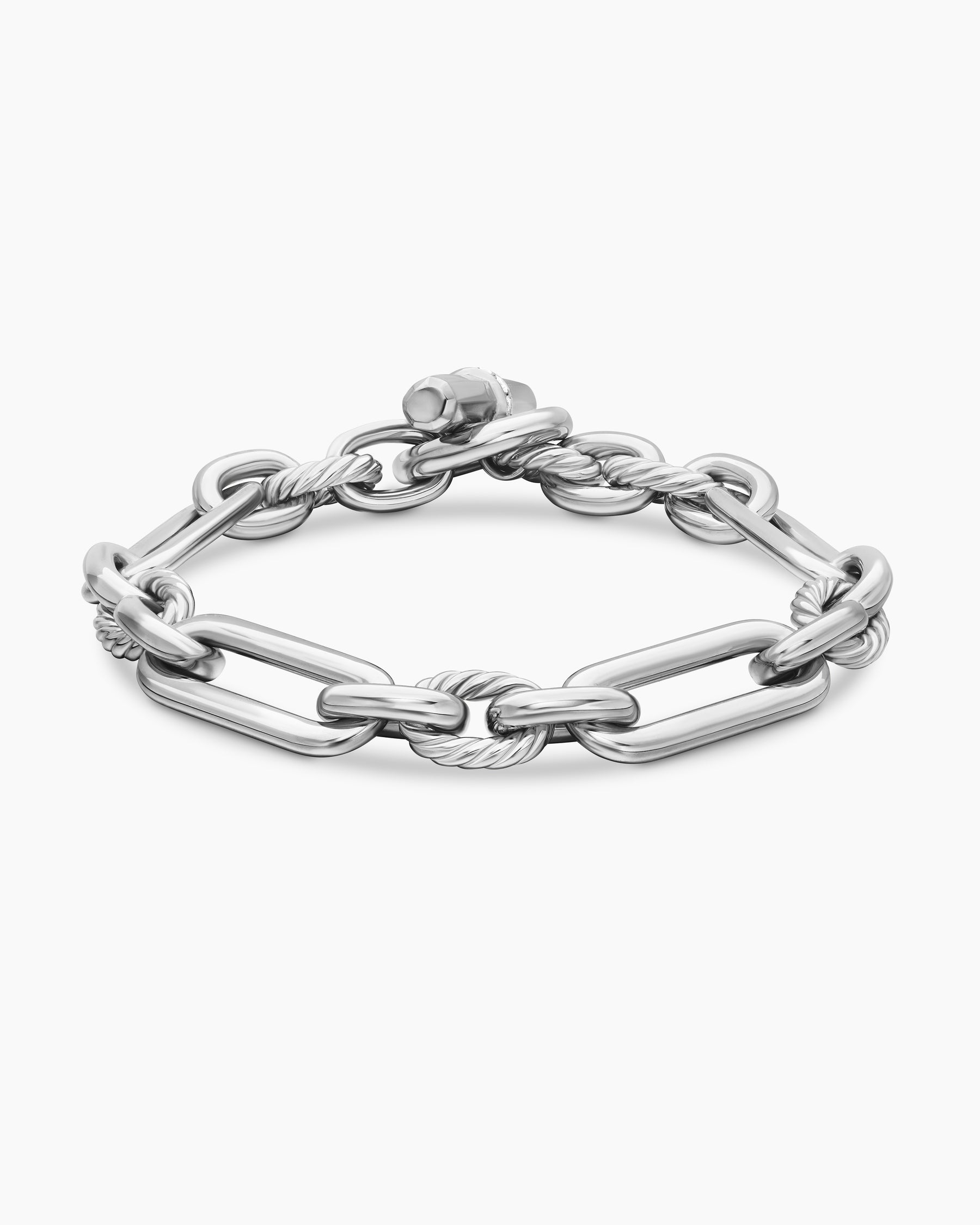 Lexington Chain Bracelet in Sterling Silver with Diamonds, 9.8mm - Image 5