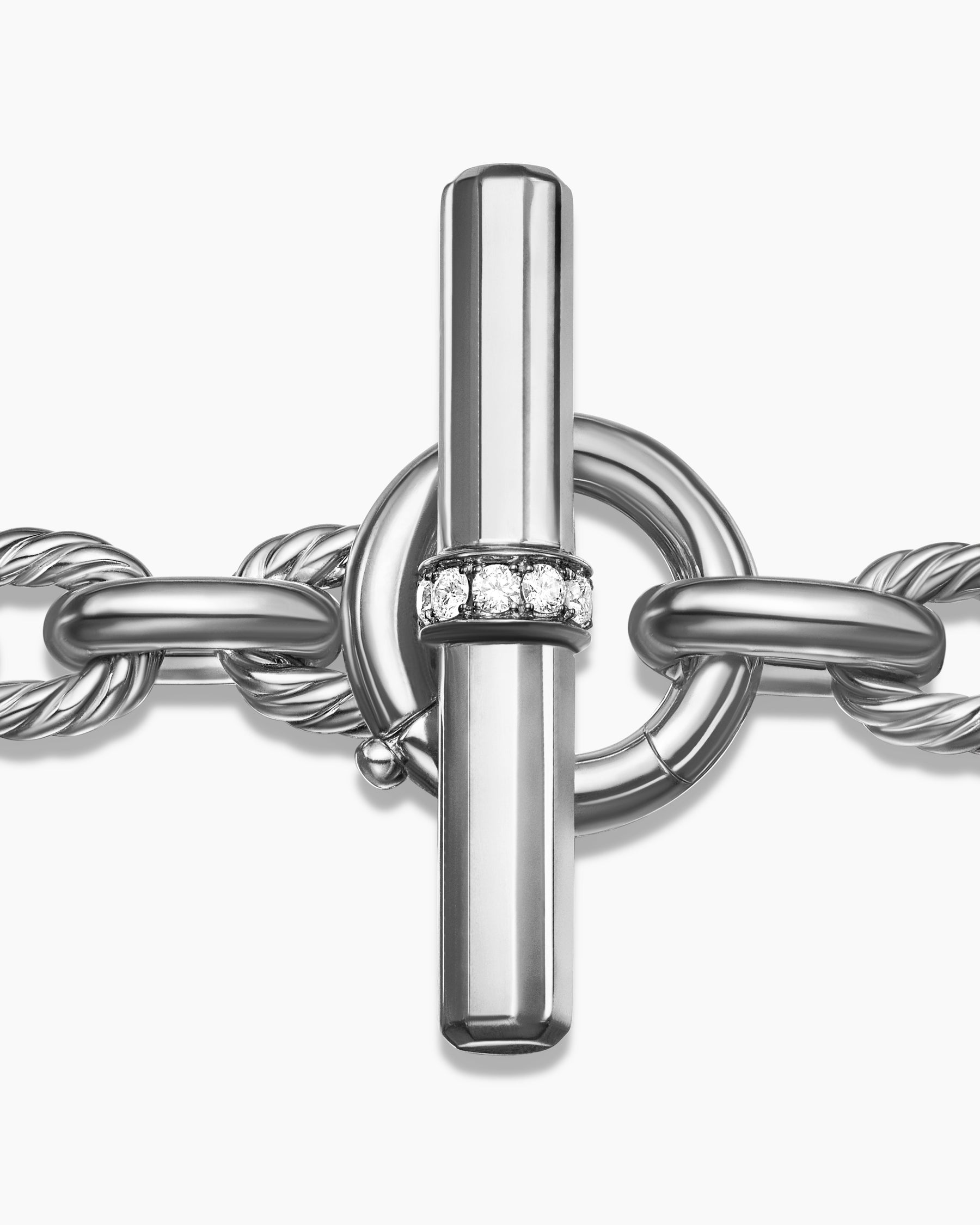 Lexington Chain Bracelet in Sterling Silver with Diamonds, 9.8mm - Image 7