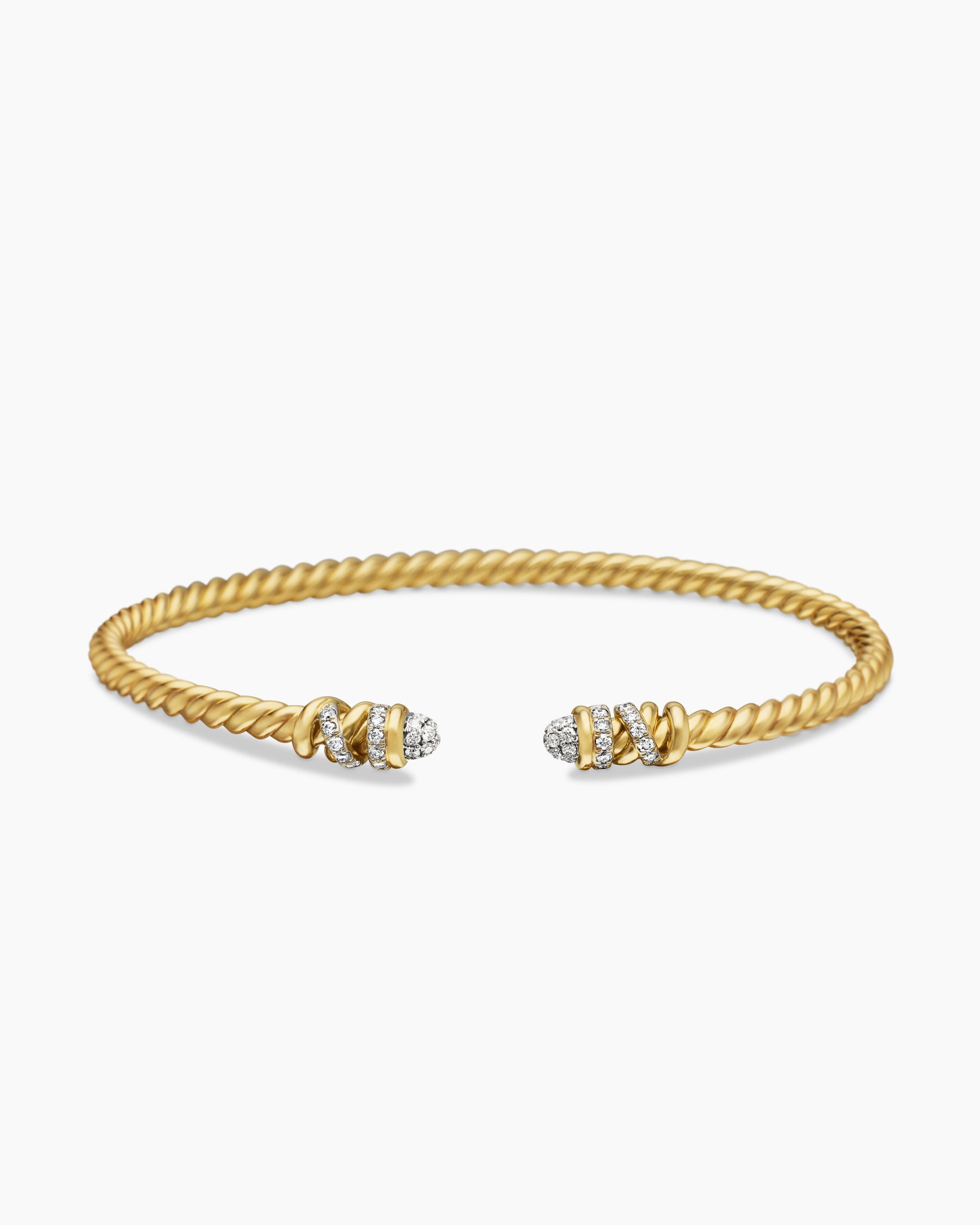 Petite Helena Cablespira Bracelet in 18K Yellow Gold with Diamonds, 3mm - Image 4