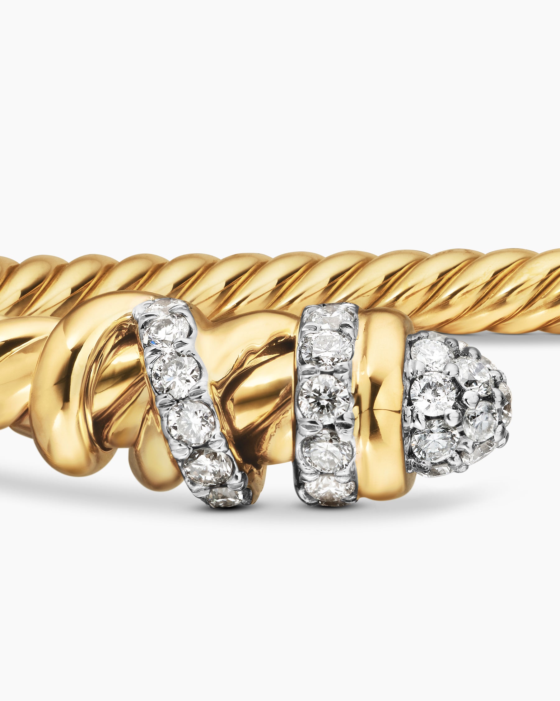 Petite Helena Cablespira Bracelet in 18K Yellow Gold with Diamonds, 3mm - Image 6
