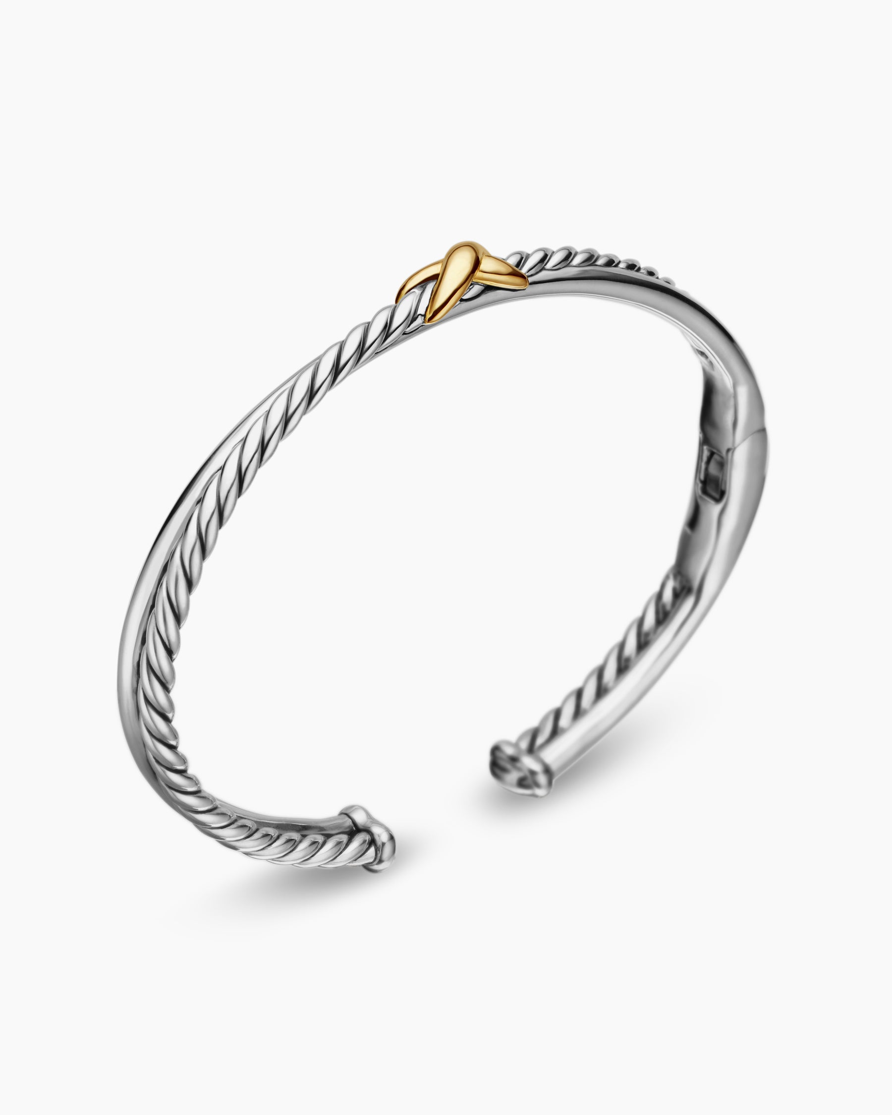 Petite X Center Station Bracelet in Sterling Silver with 18K Yellow Gold, 5.2mm - Image 3