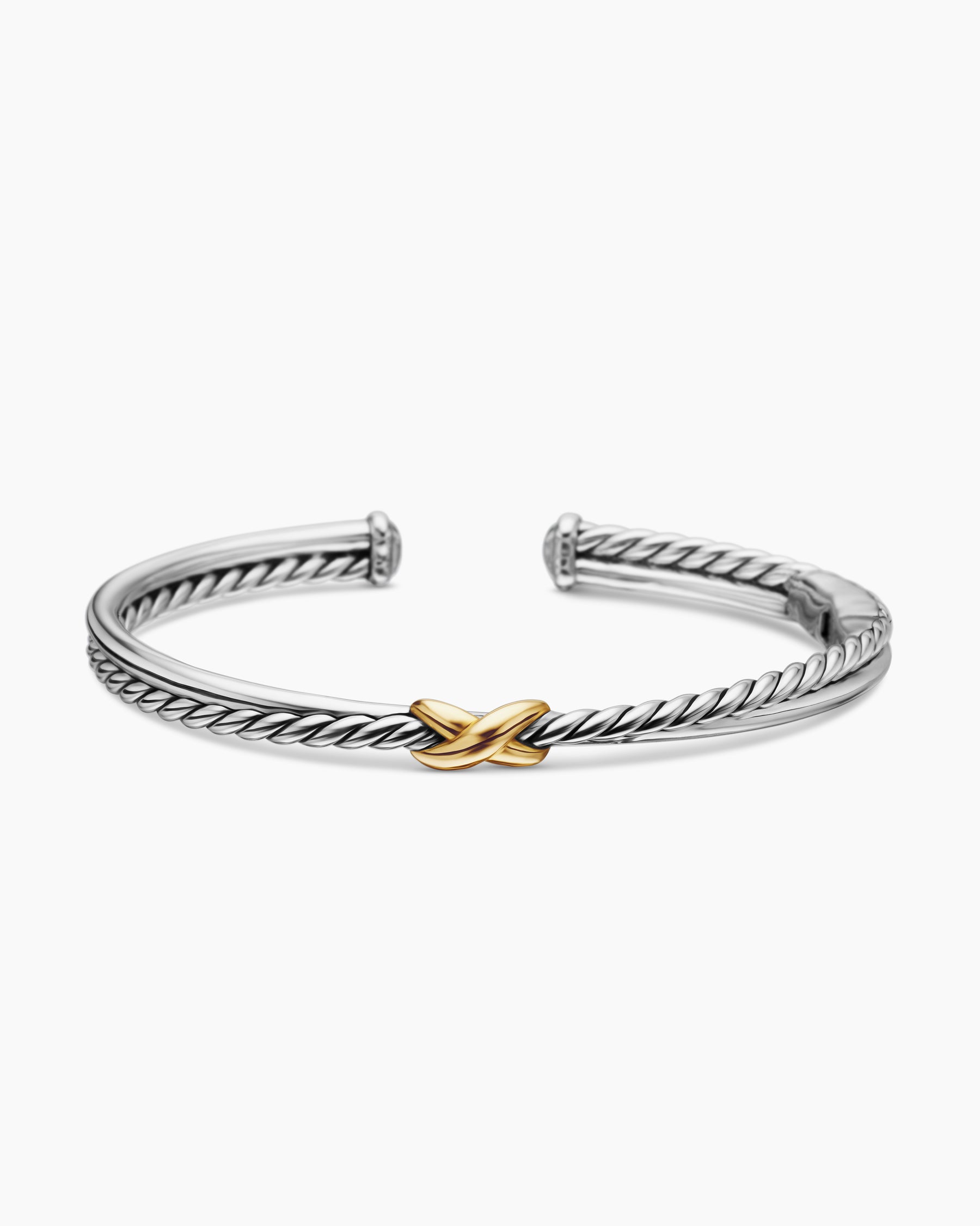Petite X Center Station Bracelet in Sterling Silver with 18K Yellow Gold, 5.2mm - Image 4