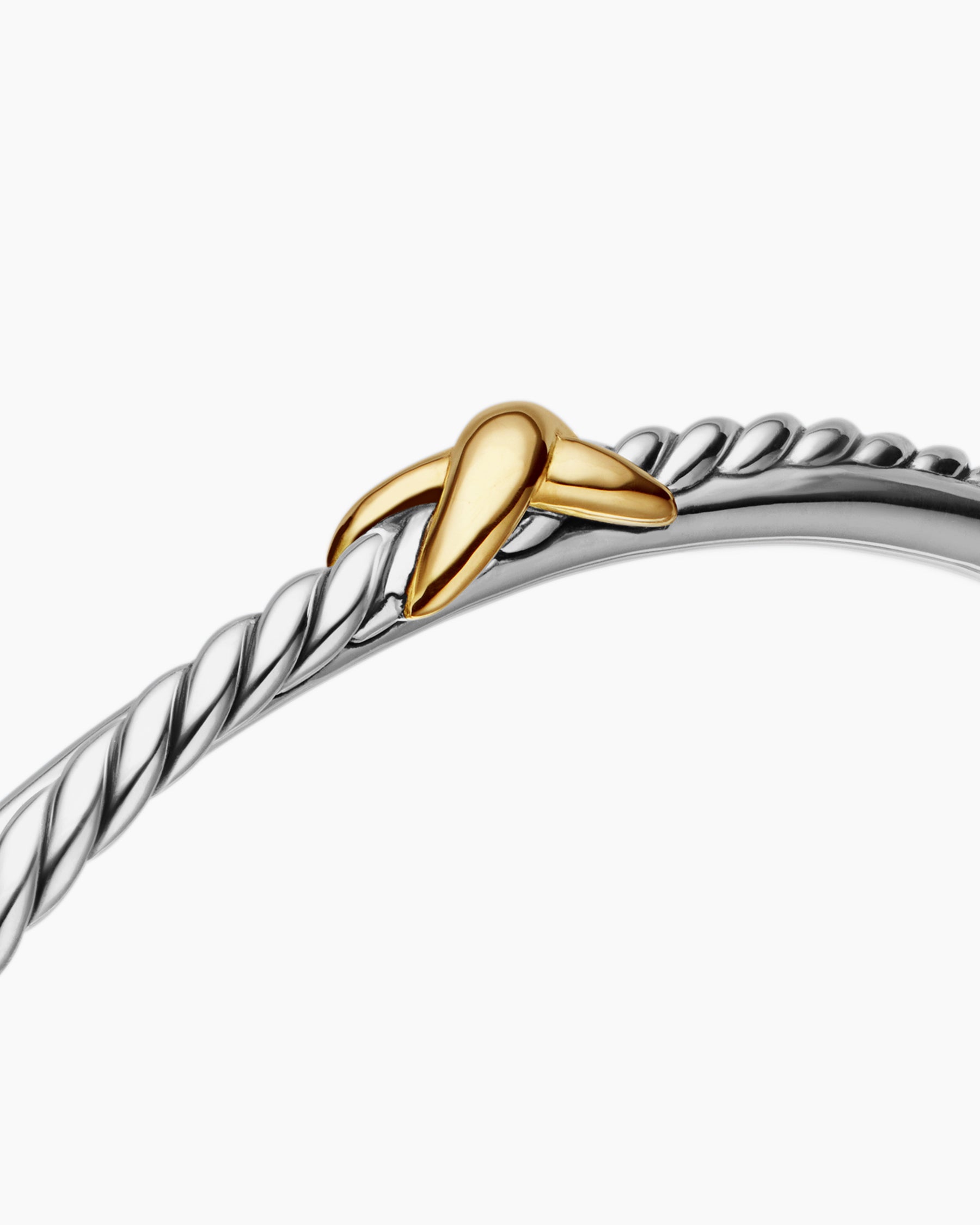 Petite X Center Station Bracelet in Sterling Silver with 18K Yellow Gold, 5.2mm - Image 5