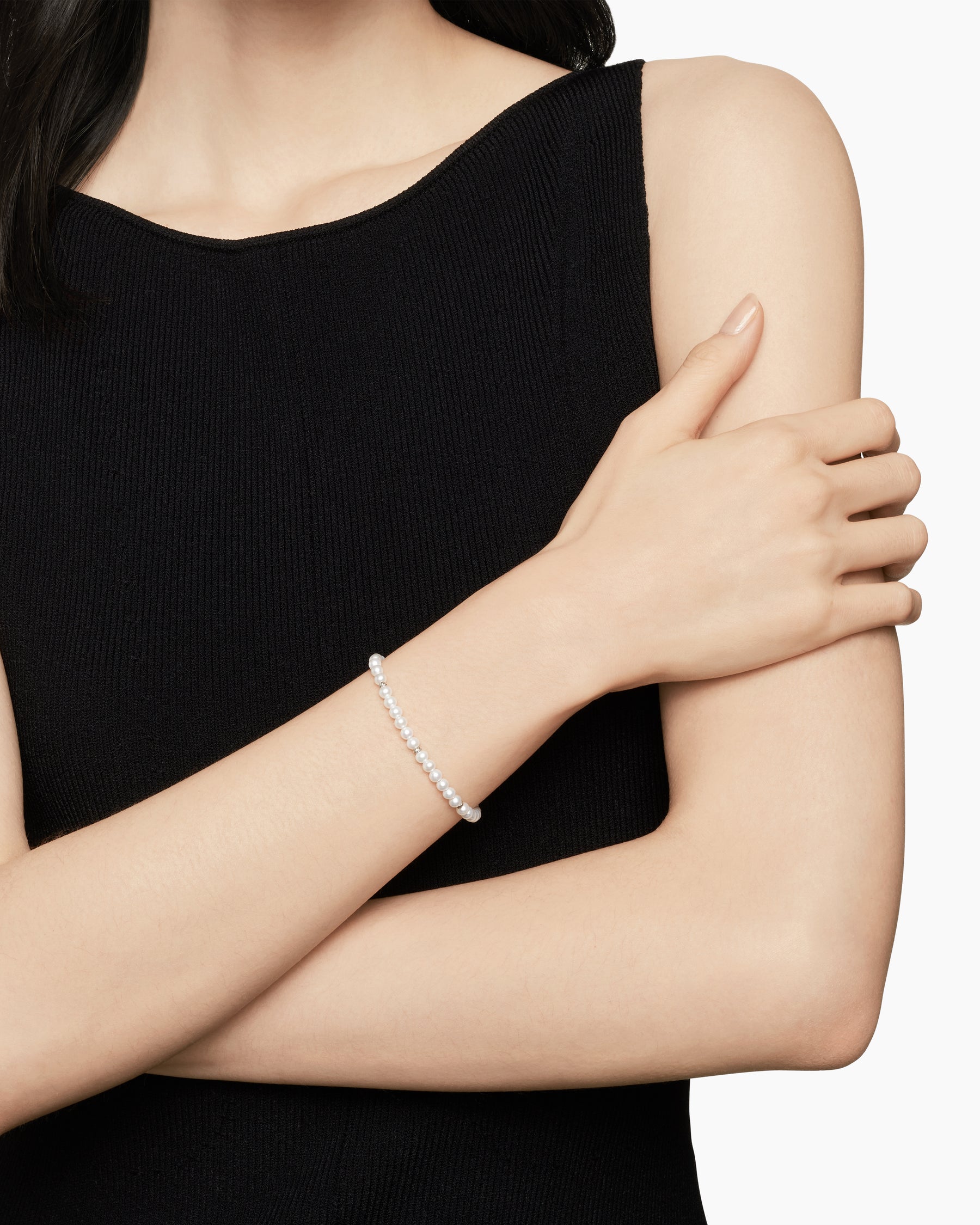 Alternative view of Bijoux Spiritual Beads Bracelet with Pearls and Sterling Silver, 4mm