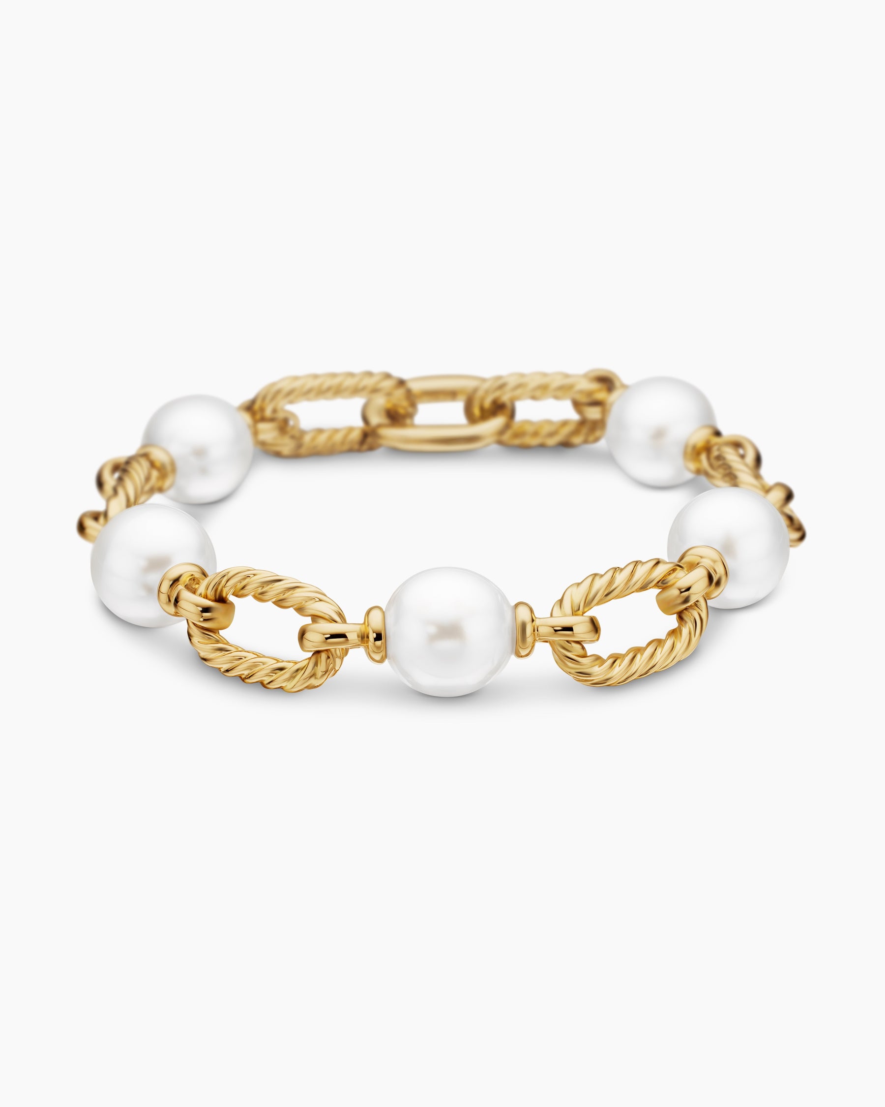 DY Madison Pearl Chain Bracelet in 18K Yellow Gold with Pearls, 11mm