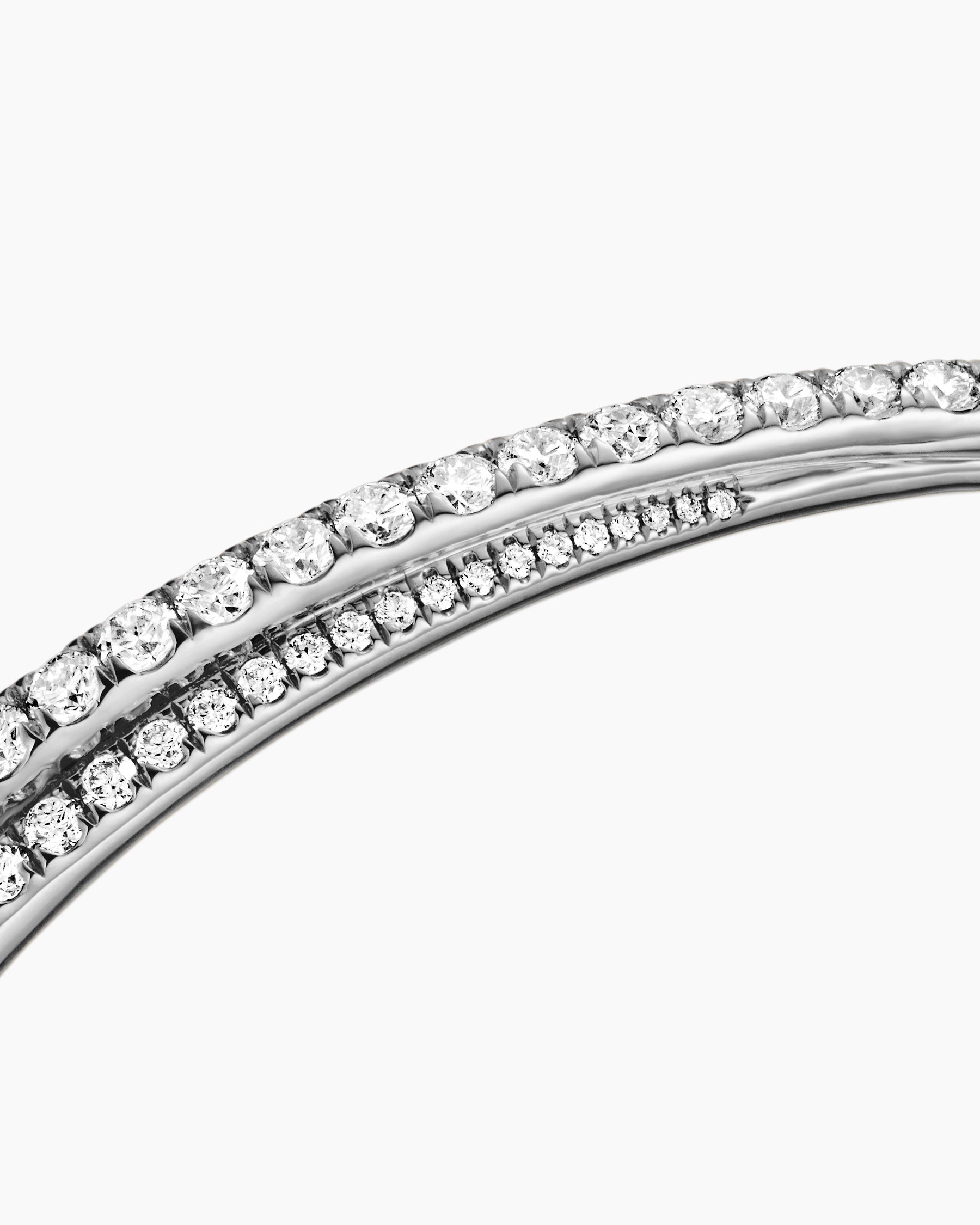 Pavé Crossover Two Row Bracelet in 18K White Gold with Diamonds, 5.5mm - Image 5
