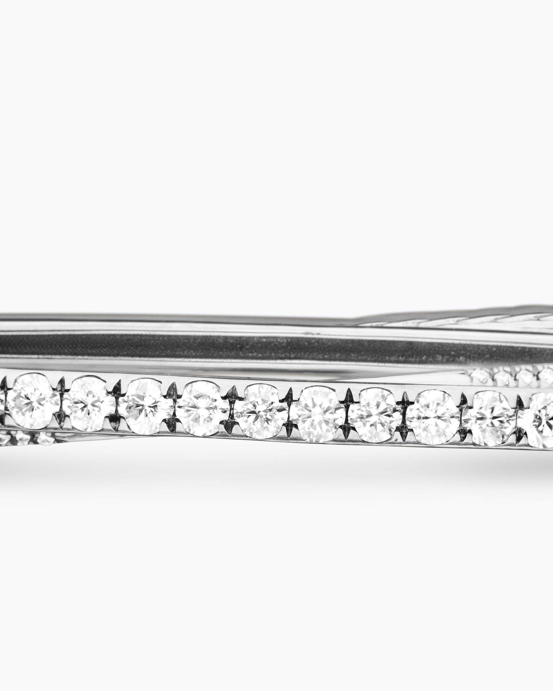 Pavé Crossover Two Row Bracelet in 18K White Gold with Diamonds, 5.5mm - Image 6